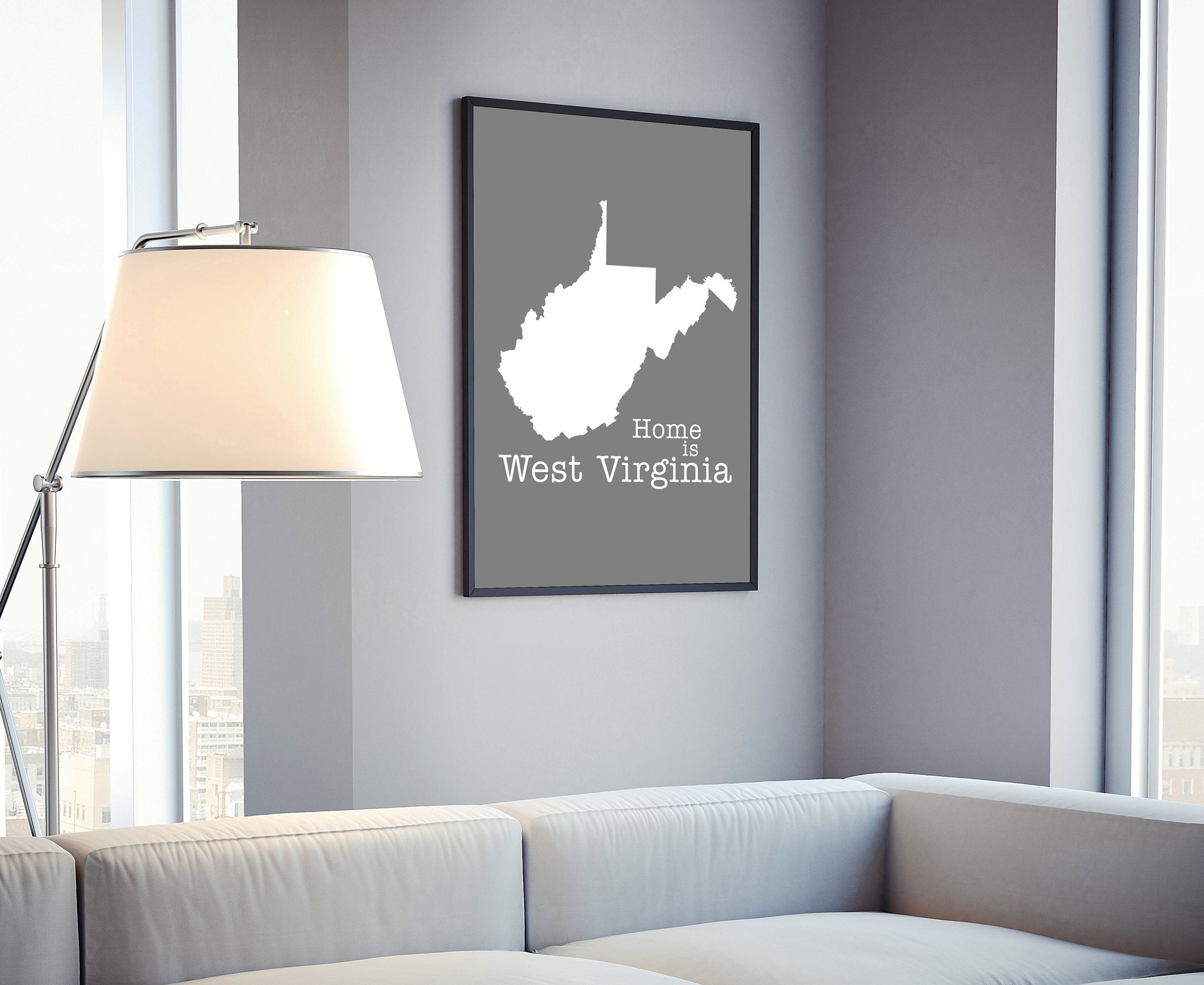 West Virginia Map Wall Art, West Virginia Modern Map Poster Print, City map wall decor, West Virginia State Poster, Family room art, Posters