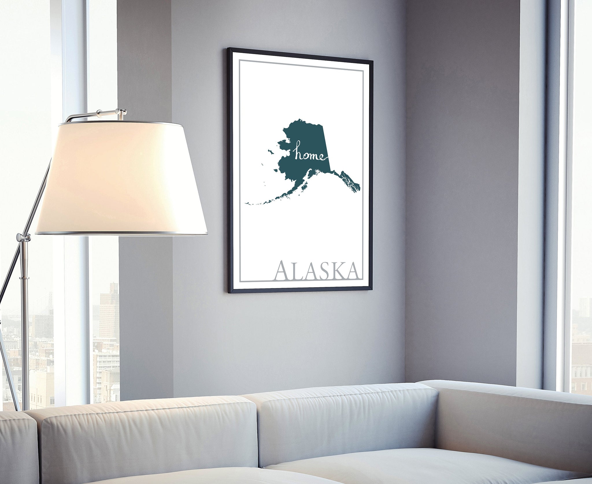 Alaska Modern Map Poster Print