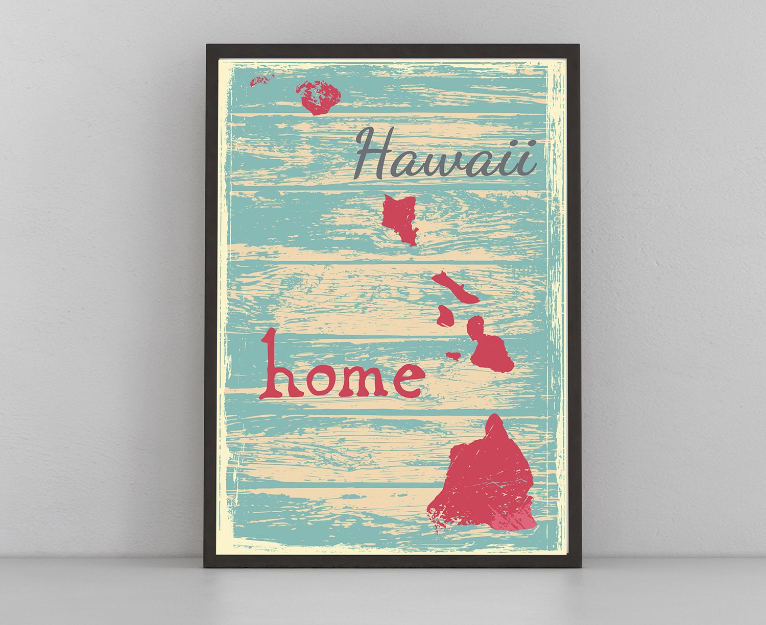 Retro Style Travel Poster, Hawaii Vintage State Poster Printing, Home Wall Art, Office Wall  Decor, Poster Prints, Hawaii Map Poster