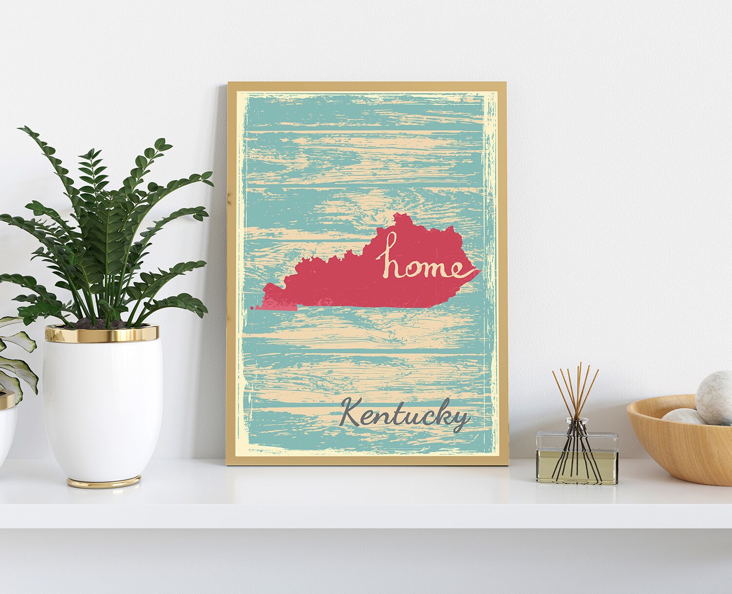 Retro Style Travel Poster, Kentucky Vintage State Poster Printing, Home Wall Art, Office Wall  Decor, Poster Prints, Kentucky State Poster