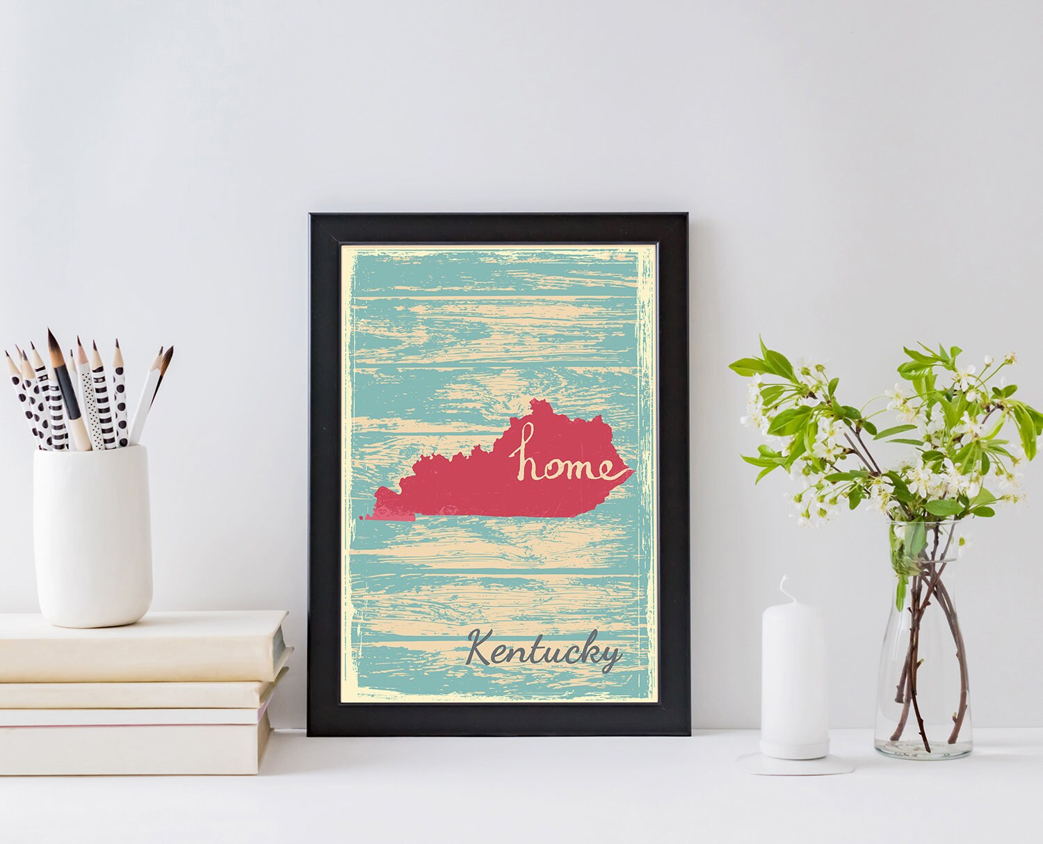 Retro Style Travel Poster, Kentucky Vintage State Poster Printing, Home Wall Art, Office Wall  Decor, Poster Prints, Kentucky State Poster
