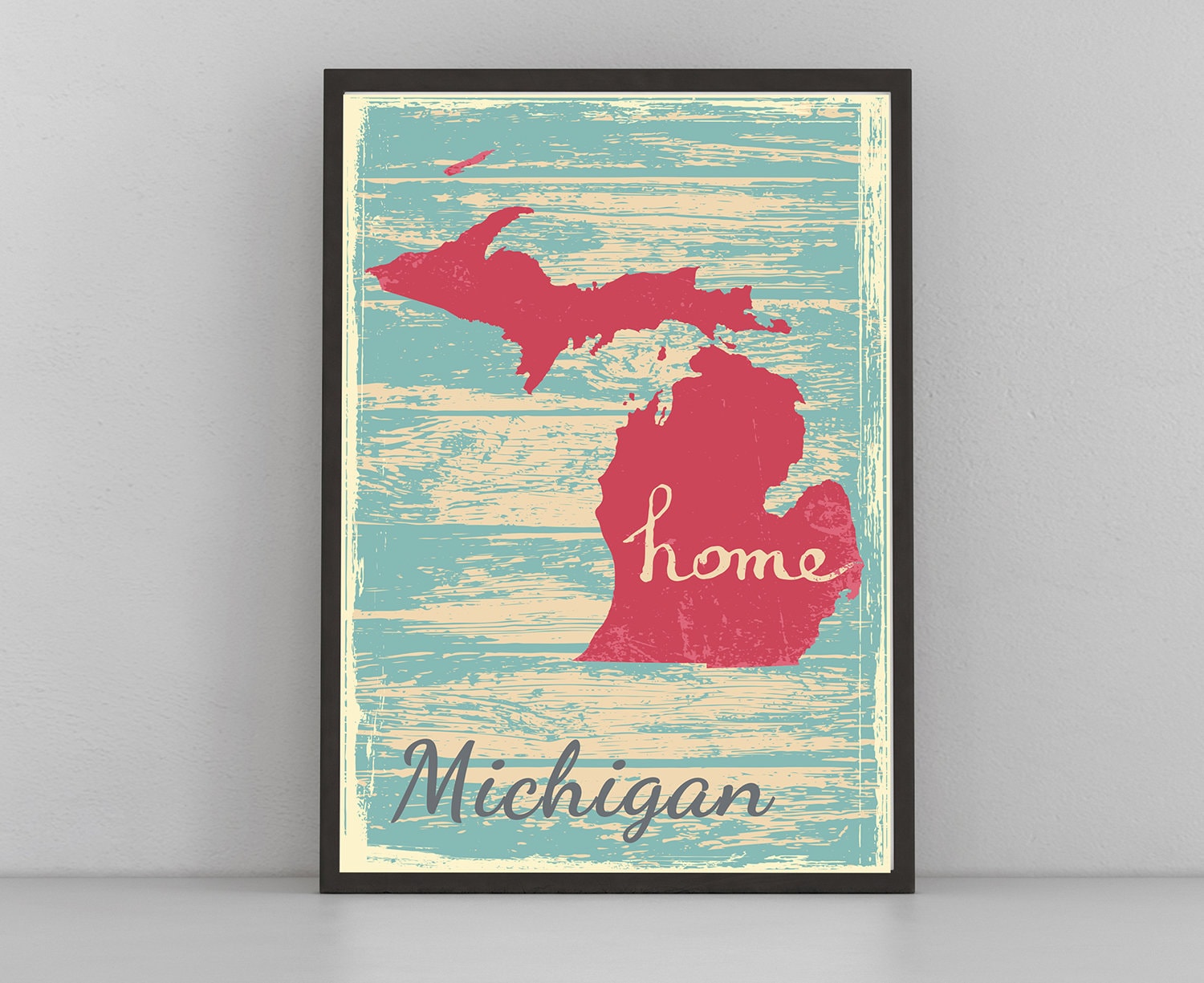 Retro Style Travel Poster, Michigan Vintage State Poster Printing, Home Wall Art, Office Wall  Decor, Poster Prints, Michigan State Poster
