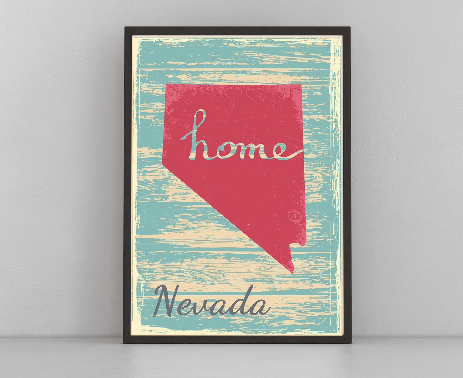 Retro Style Travel Poster, Nevada Vintage State Poster Printing, Home Wall Art, Office Wall  Decor, Poster Prints, Nevada State Map Poster