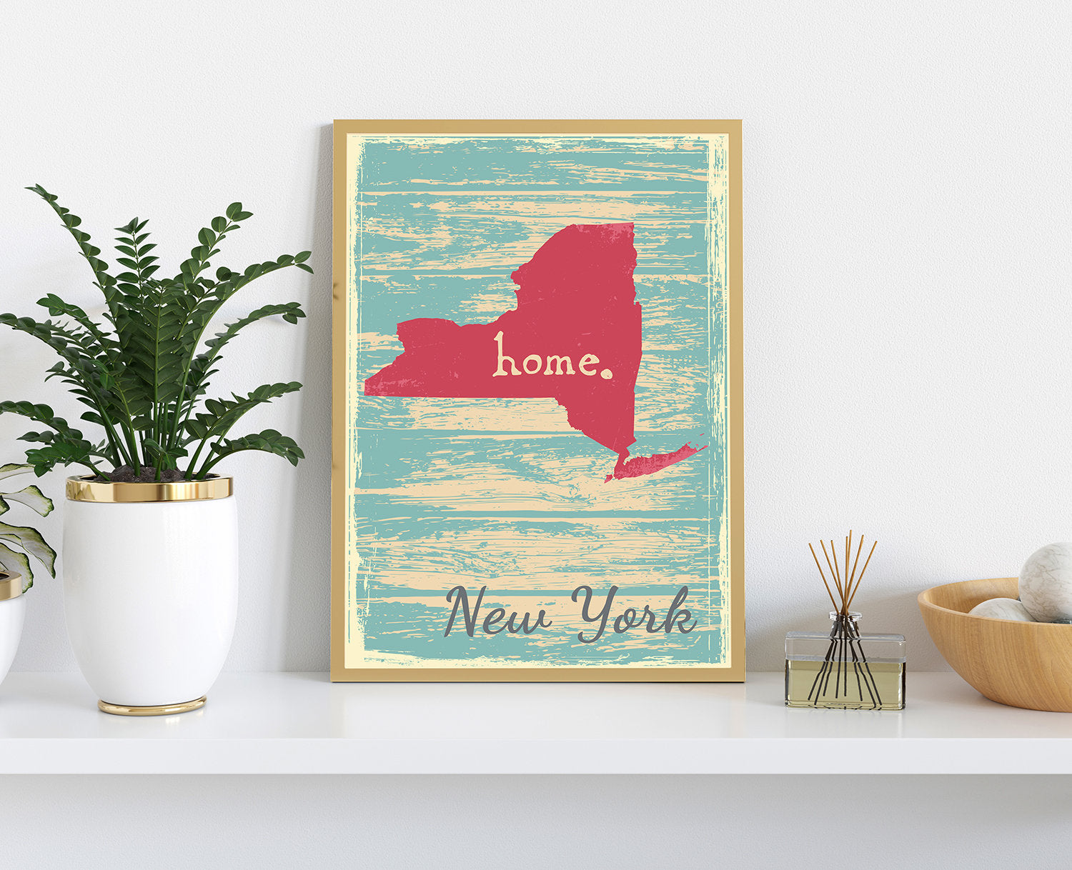 Retro Style Travel Poster, New York Vintage State Poster Printing, Home Wall Art, Office Wall  Decor, Poster Prints, New York State Poster