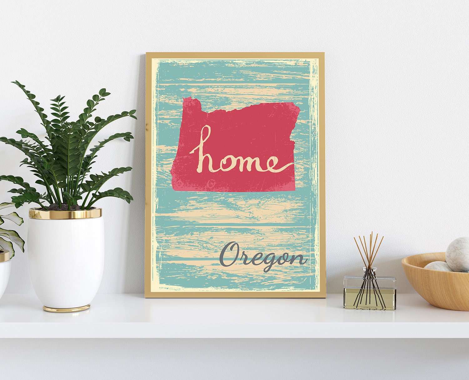 Retro Style Travel Poster, Oregon Vintage State Poster Printing, Home Wall Art, Office Wall  Decor, Poster Prints, Oregon Map State Poster