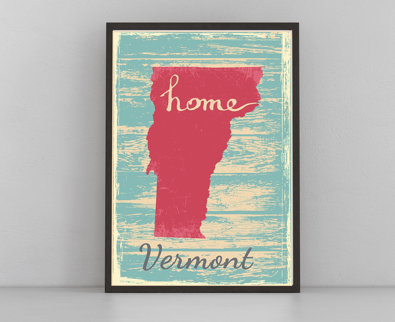 Retro Style Travel Poster, Vermont Vintage State Travel Poster Printing, Home Wall Art, Office Wall  Decor, Poster Print, Vermont State Map