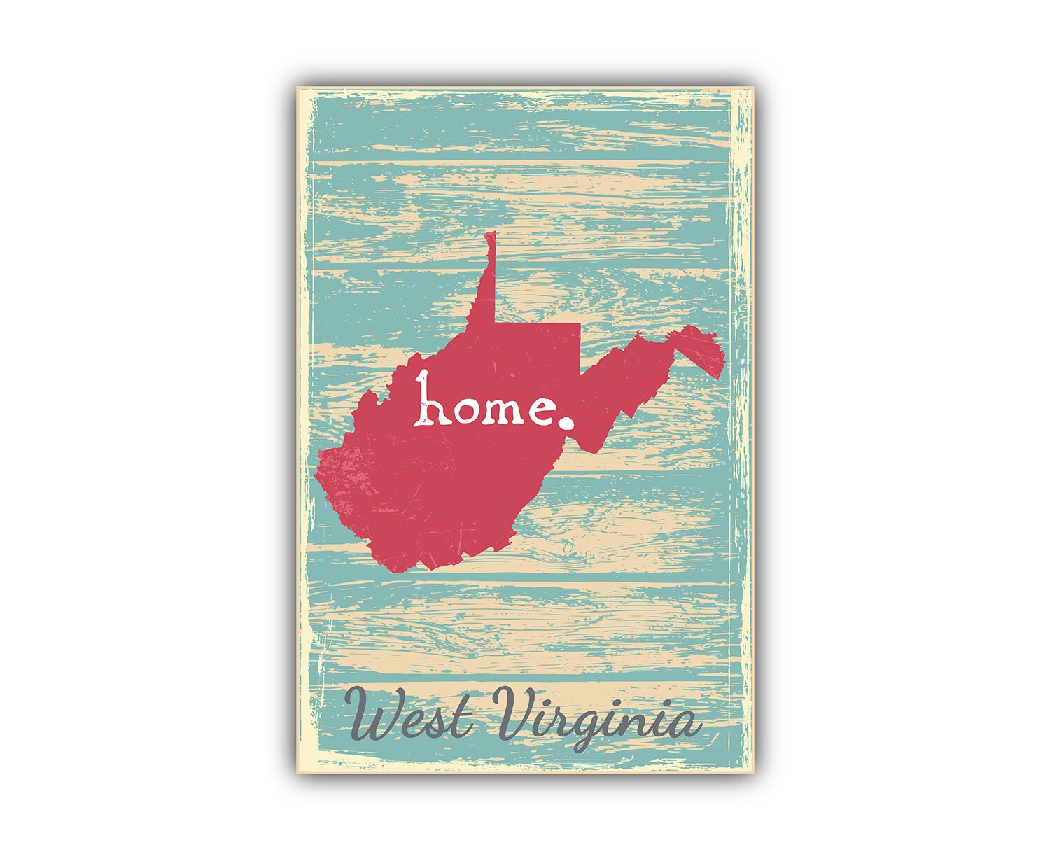 West Virginia Vintage State Map Poster Prints