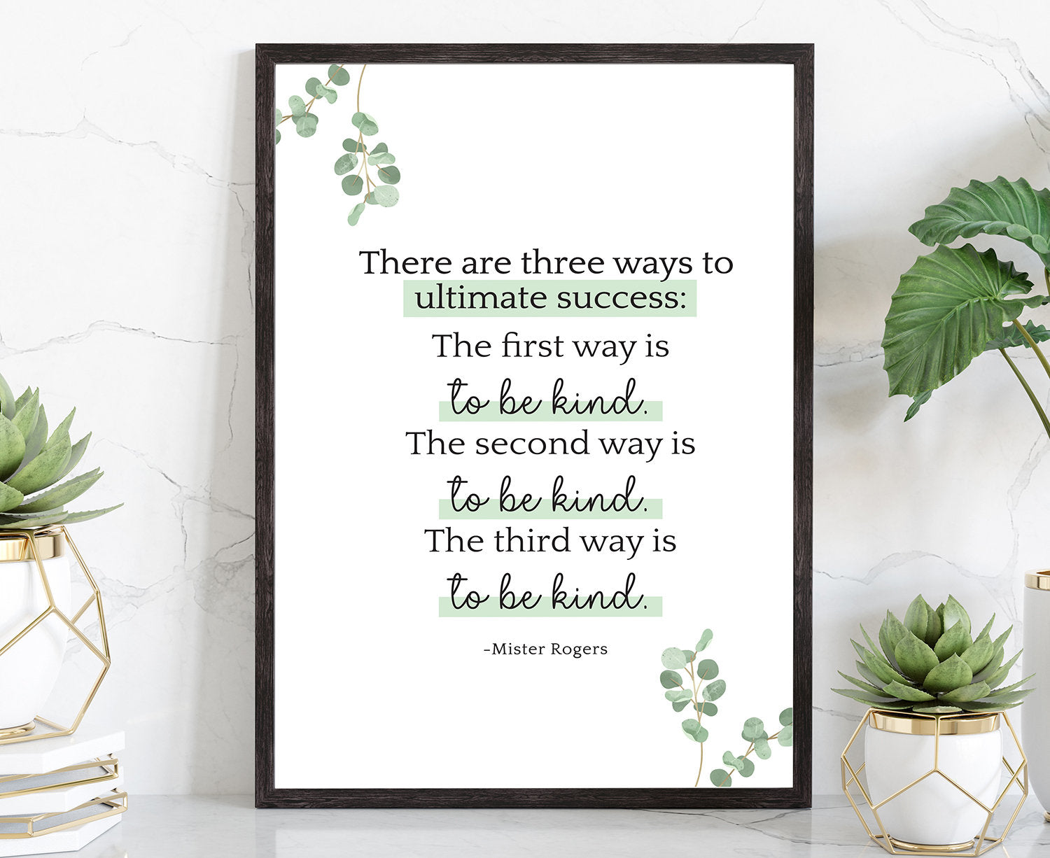 There are three ways to ultimate, Quote poster print, Home wall decoration, Motivational quote print, Office wall art, Mister Rogers Quotes