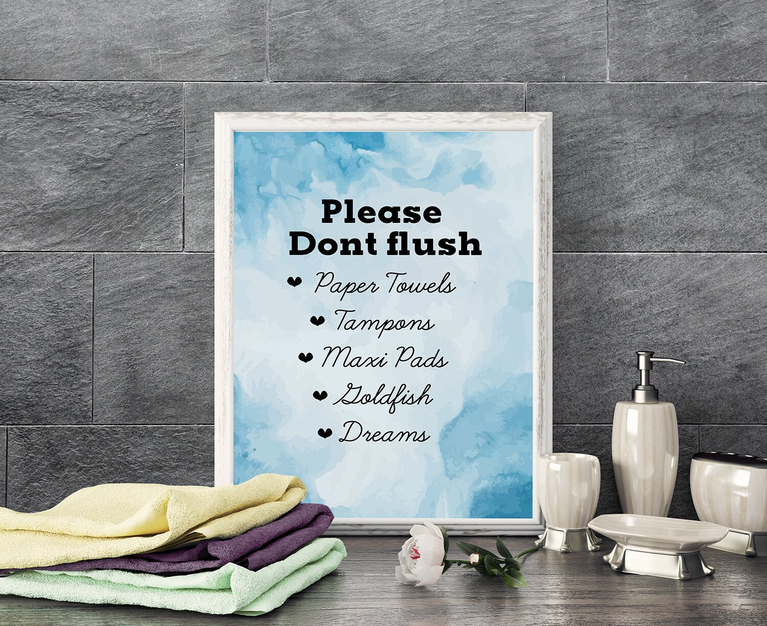Please don't flush, Restroom wall decor, Bathroom wall decor, Toilet rules poster, Bathroom rules wall art, Quote print, Home decor wall art