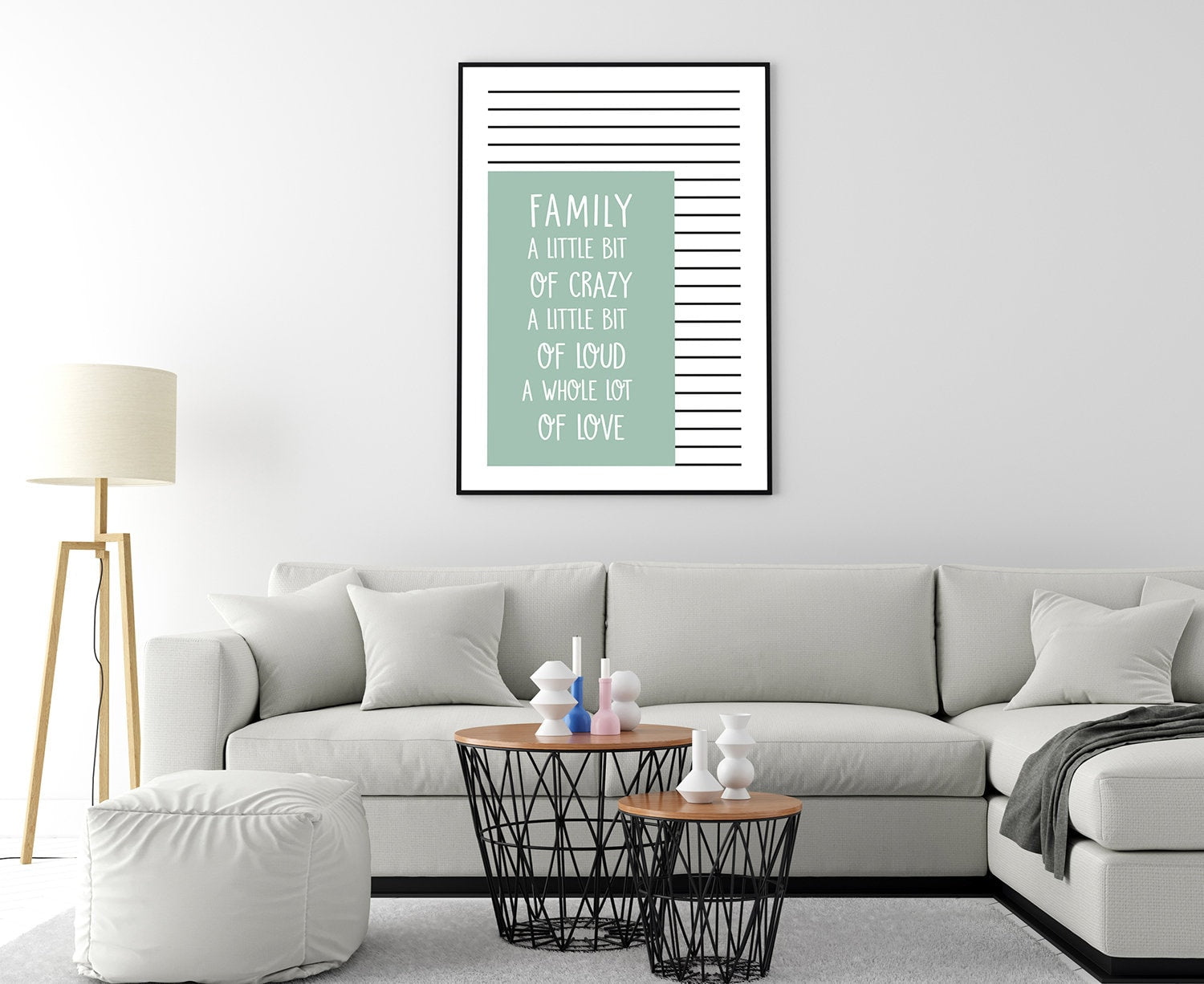 FAMILY a little bit of crazy, Quotes Poster Print
