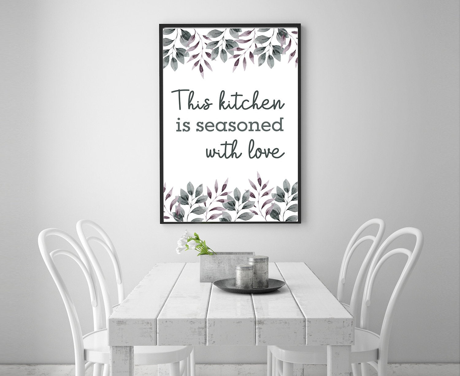 This Kitchen is Seasoned with Love, Family Quotes, Kitchen Quotes, Kitchen wall decoration, Living room wall art, Motivational Advice Poster