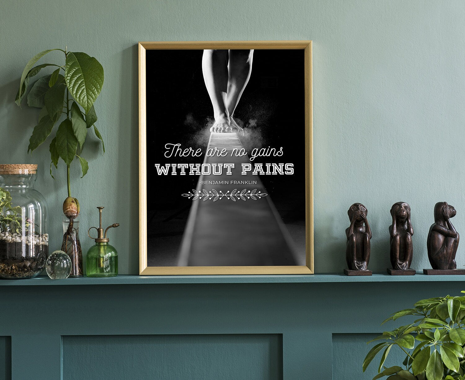 Gym wall art, Gym Poster, Gym quote, Gym Decor, Home gym, Home gym decor, Home gym poster, Benjamin Franklin, Fitness art,Motivational quote