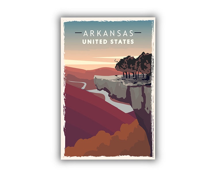 Arkansas Vintage State Poster Print