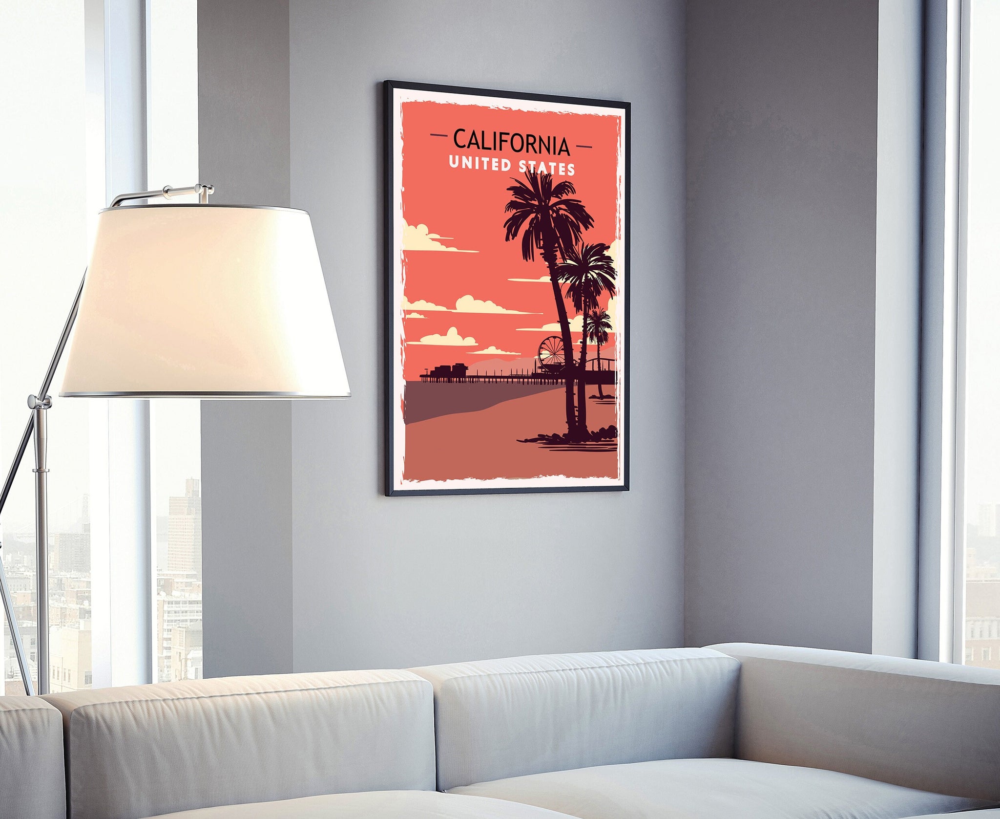 Retro Style Travel Poster, California Vintage State Poster Printing, Home Wall Art, Office Wall  Decor, Poster Prints, California State Map