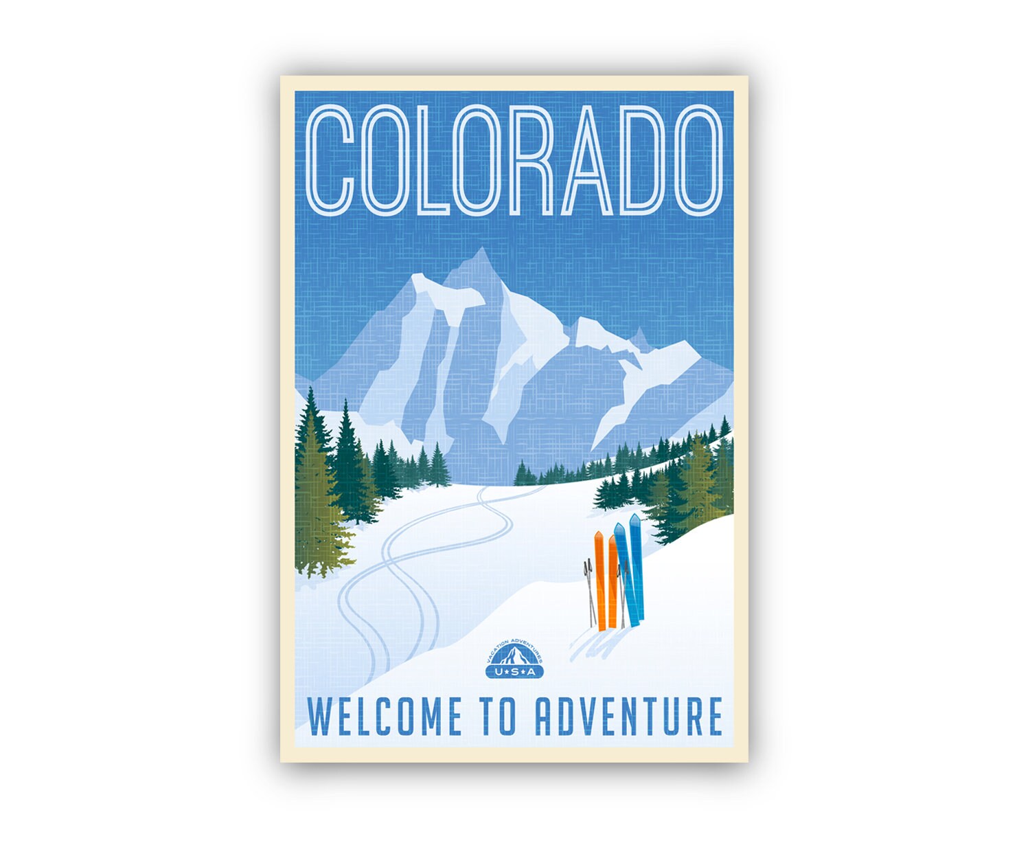 Retro Style Travel Poster, Colorado Vintage Rustic Poster Print, Home Wall Art, Office Wall Decoration, Colorado poster, State Map Poster