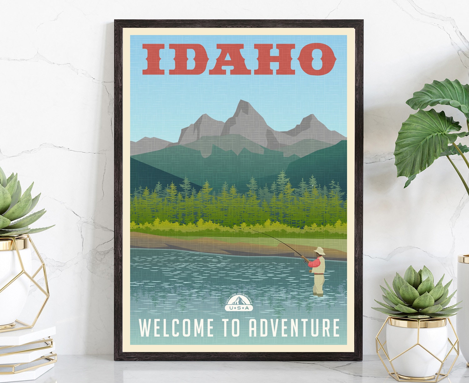 Idaho Vintage Rustic Poster Print, Retro Style Travel Poster