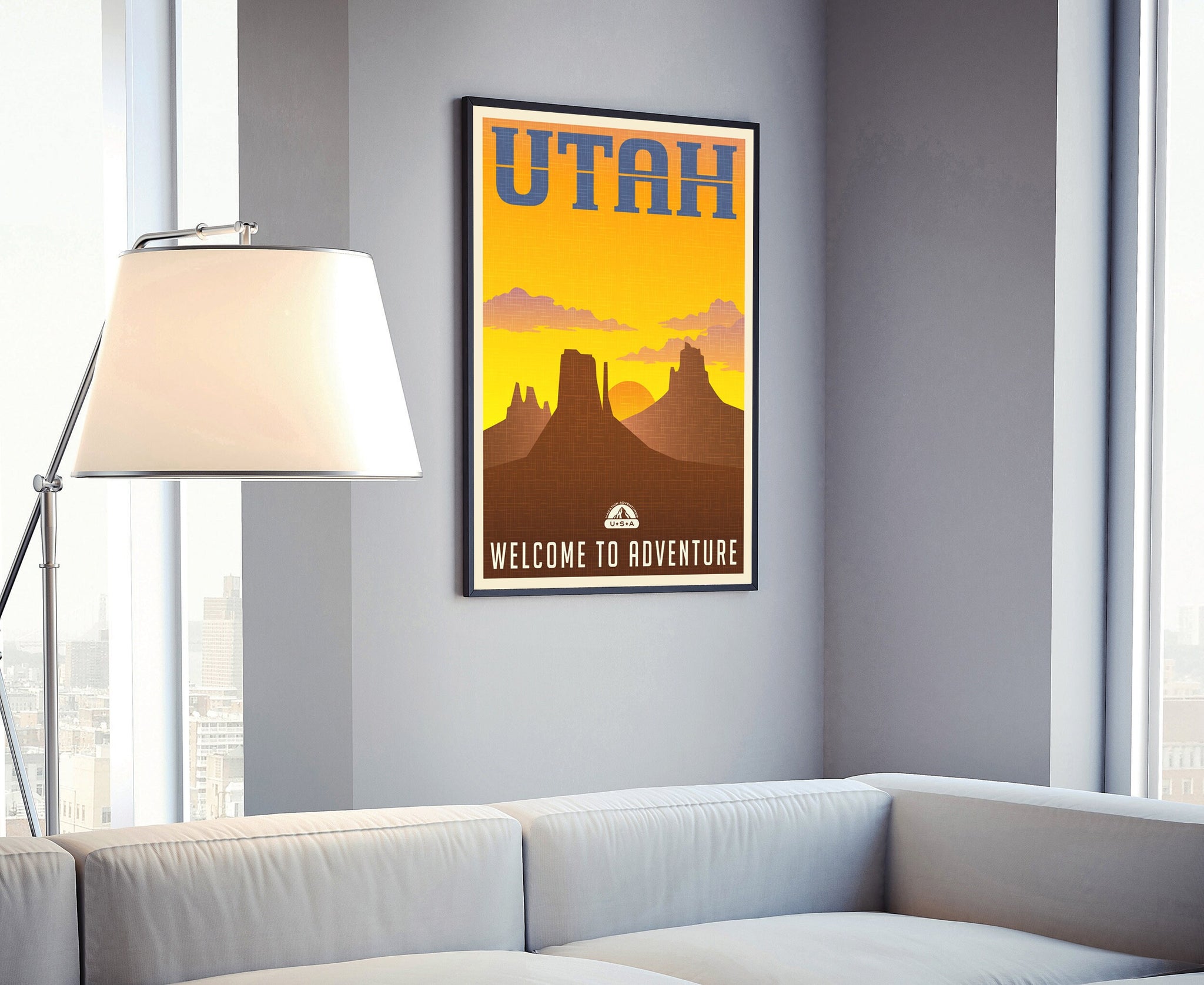 Retro Style Travel Poster, Utah Vintage Rustic Poster Print, Home Wall Art, Office Wall Decor, PosterPrints, Utah, State Map Poster