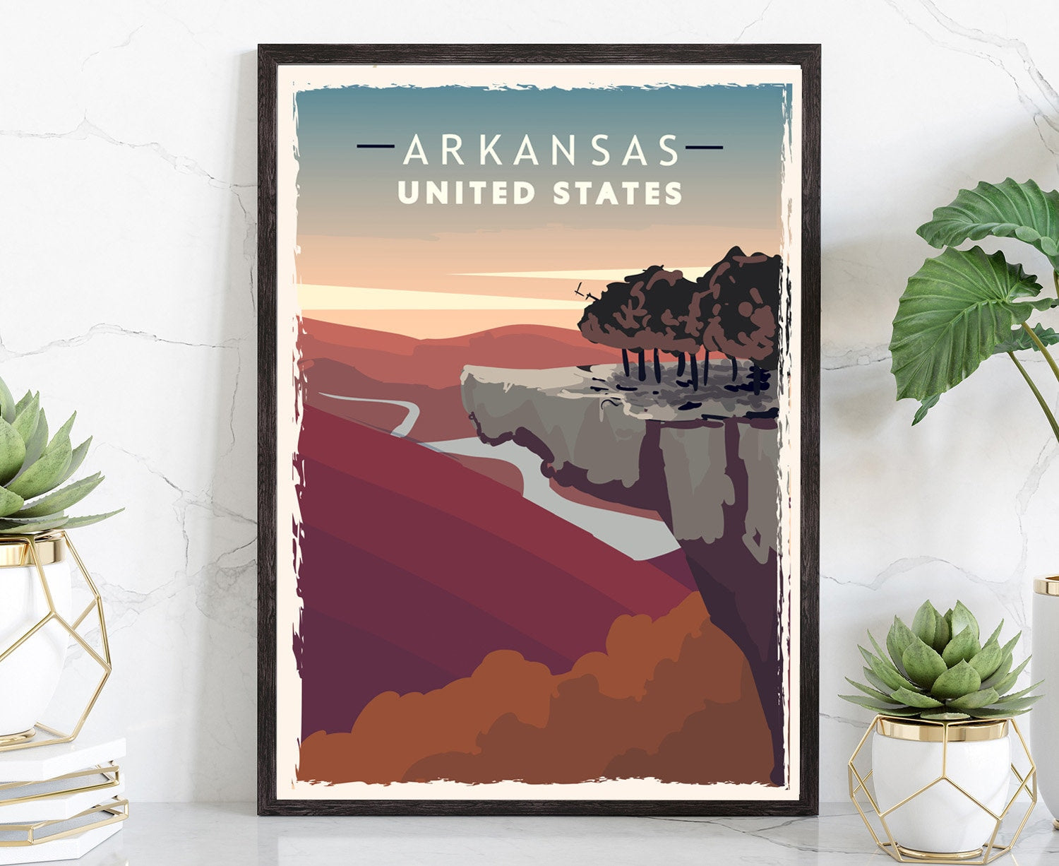 Arkansas Vintage State Poster Print