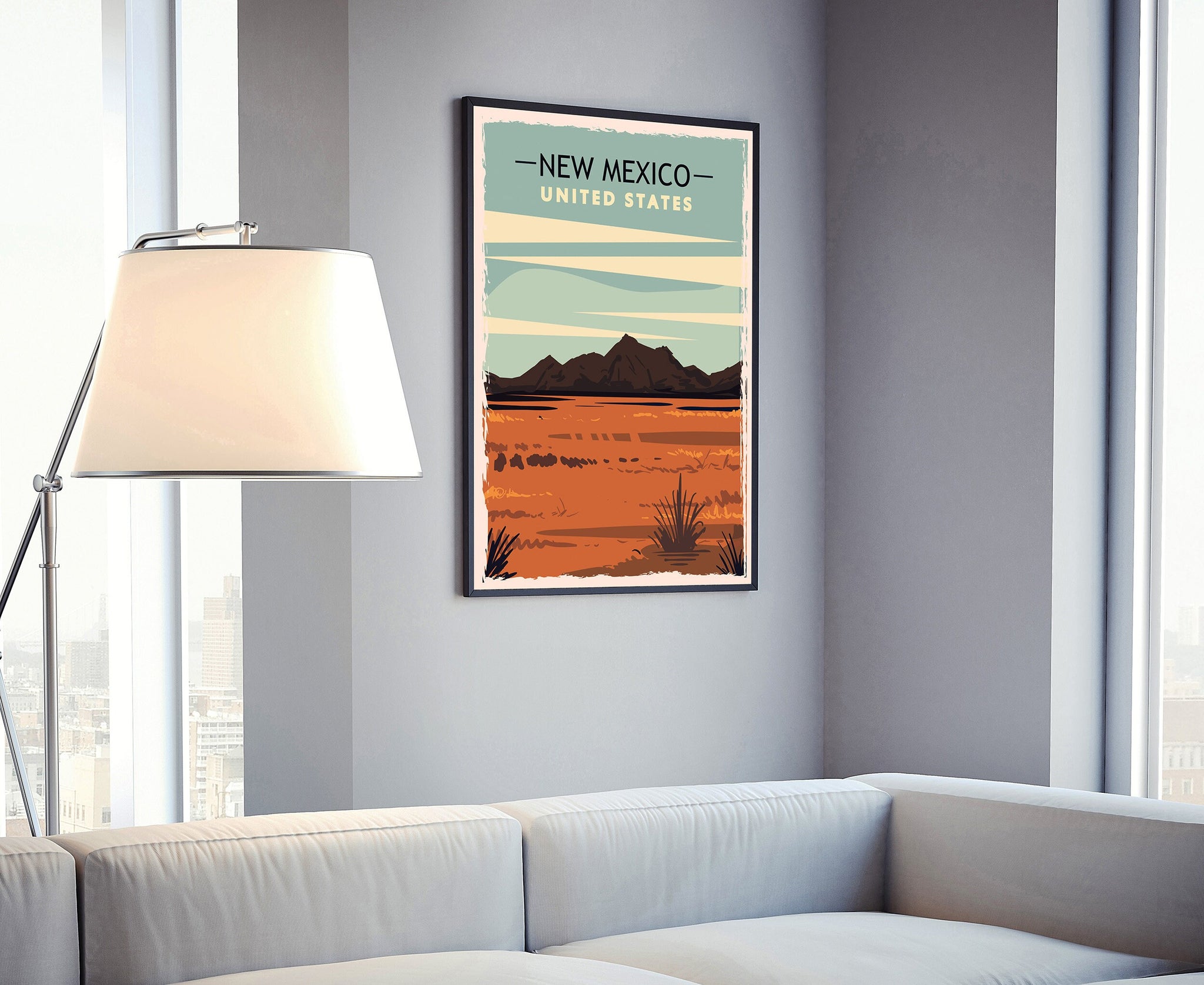 New Mexico Vintage Rustic Poster Print, Retro Style Travel Poster