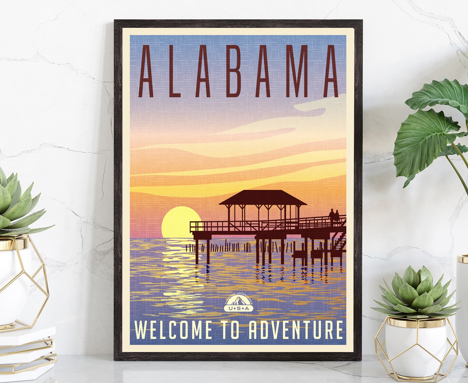 Alabama Vintage Rustic Poster Print