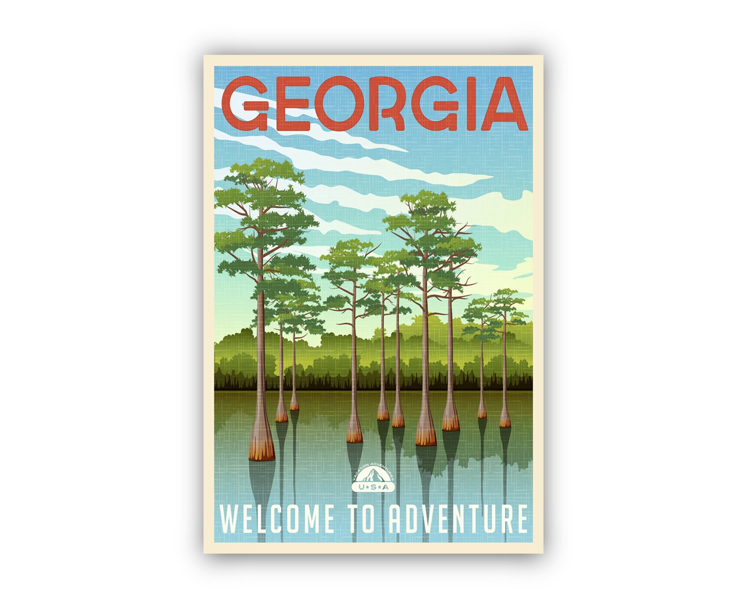 Georgia Vintage Rustic Poster Print