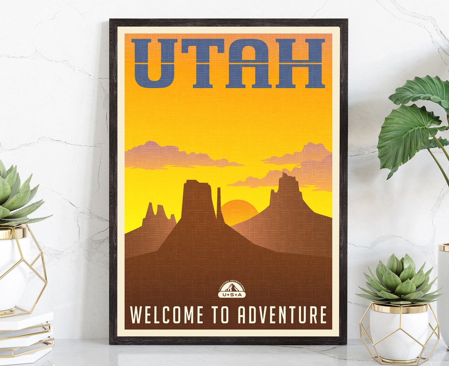 Utah Vintage Rustic Poster Print, Retro Style Travel Poster