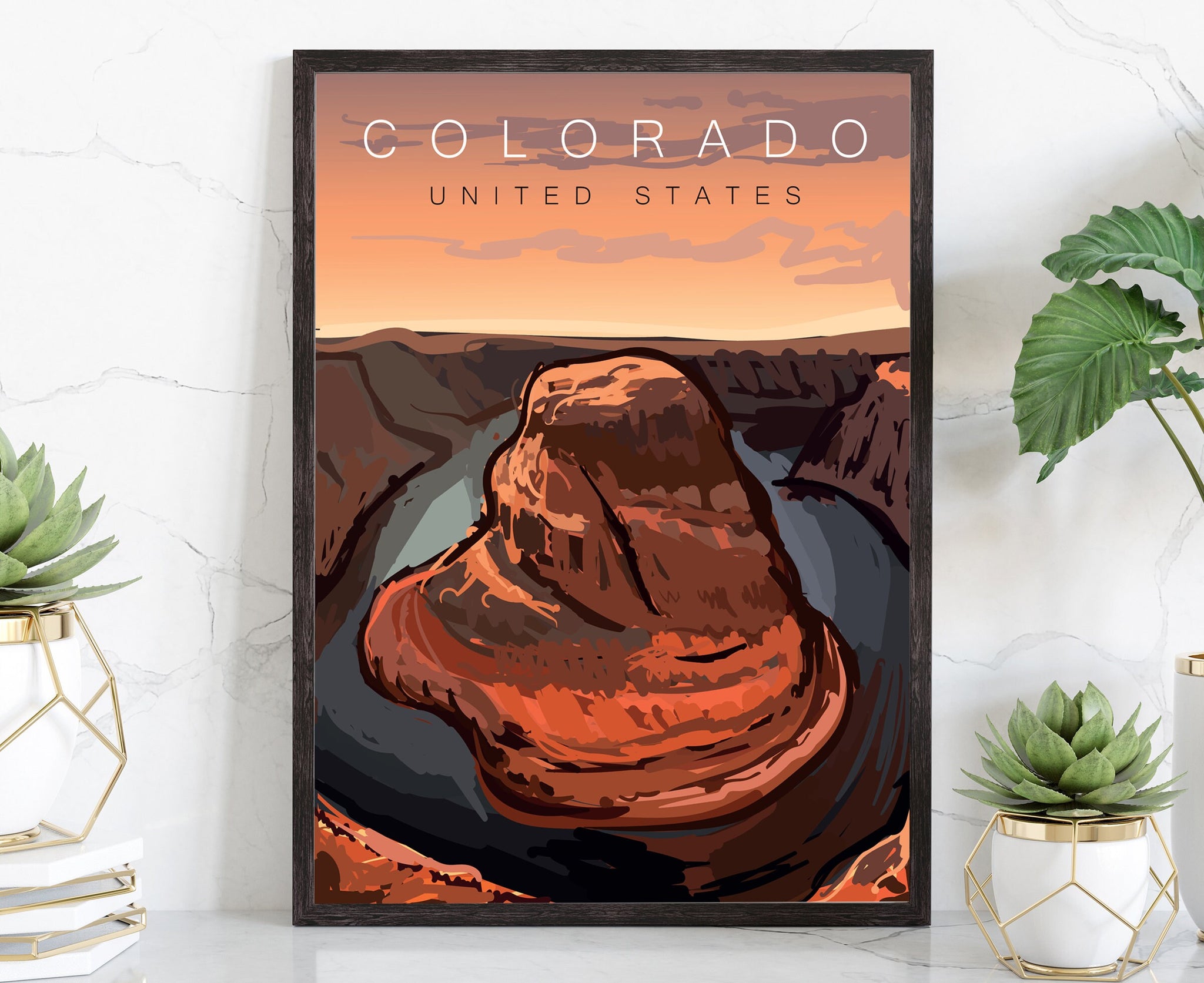 Retro Style Travel Poster, Colorado Vintage Rustic Poster Print, Home Wall Art, Office Wall Decor, Posters, Colorado, State Map Poster