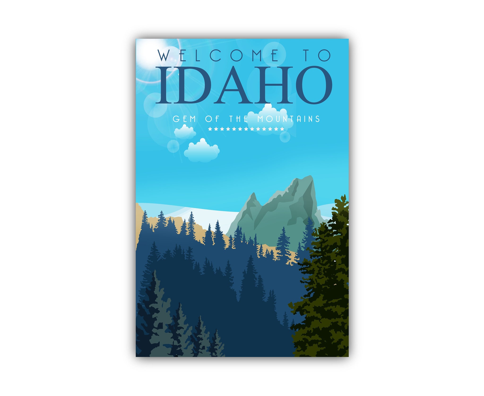 Retro Vintage Style Travel Poster, Idaho Vintage Rustic Poster Print, Home Wall Art, Office Wall Decor, Posters, Idaho, State Map Poster,