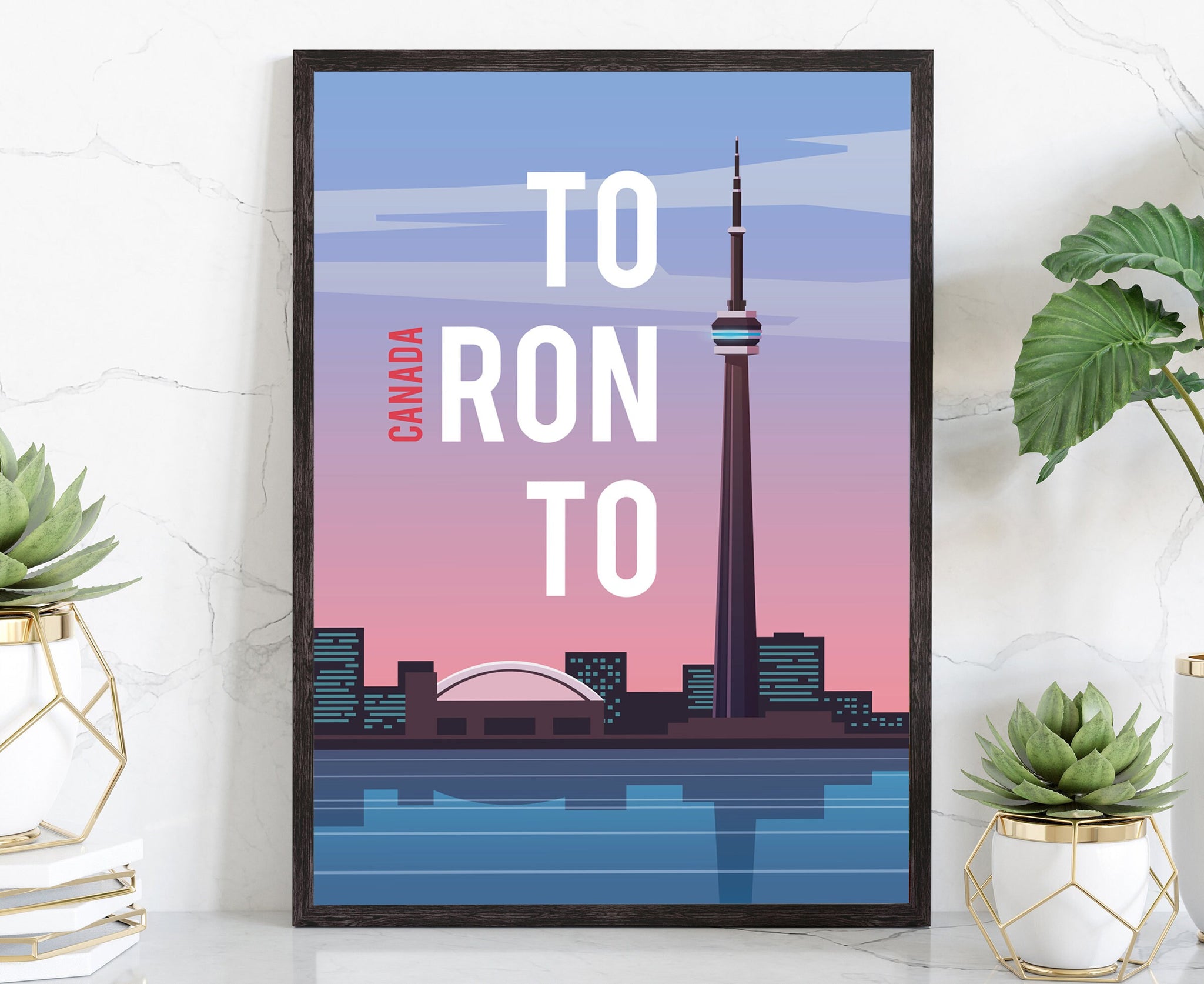 Retro Style Travel Poster, Canada Toronto Vintage Rustic Poster Print, Home Wall Art, Office Wall Decor, Posters, City Map Travel Posters