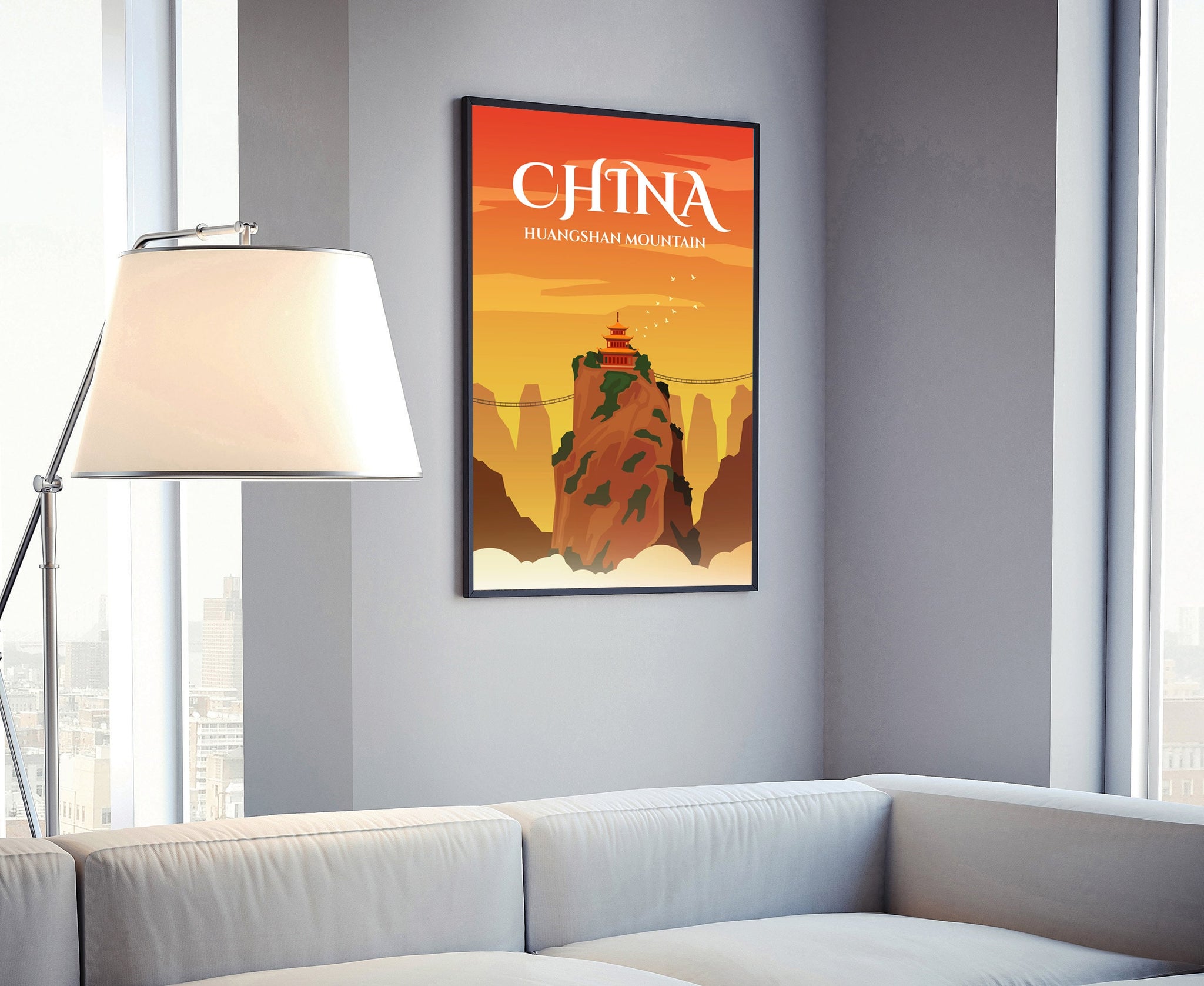 Retro Style travel poster, China vintage rustic poster print, Home wall art, Office wall decorations, China poster print, Country map poster