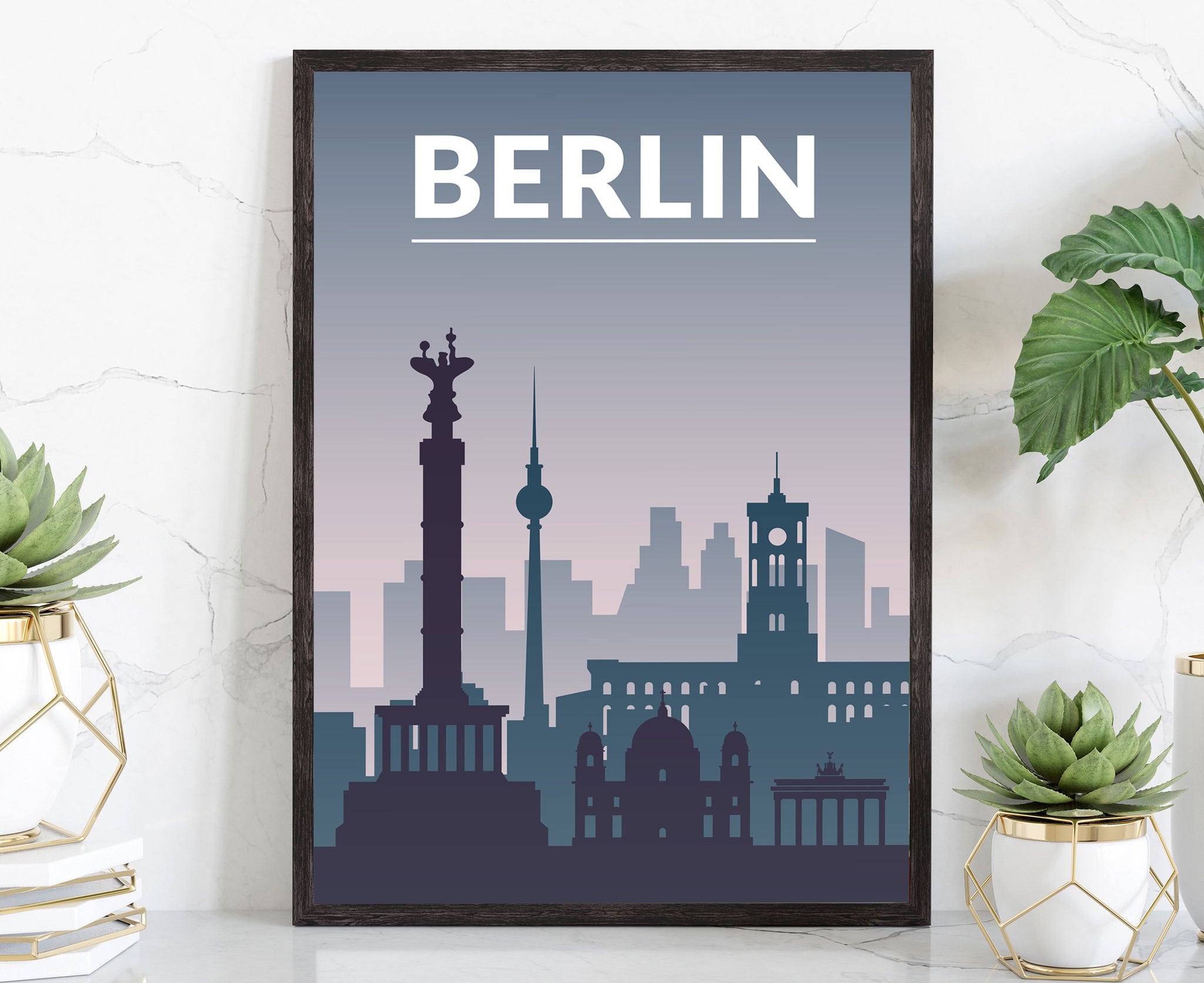 Retro Style Travel Poster, German vintage rustic poster print, Home wall art, Office Wall Decoration, German Berlin poster, City Map Poster