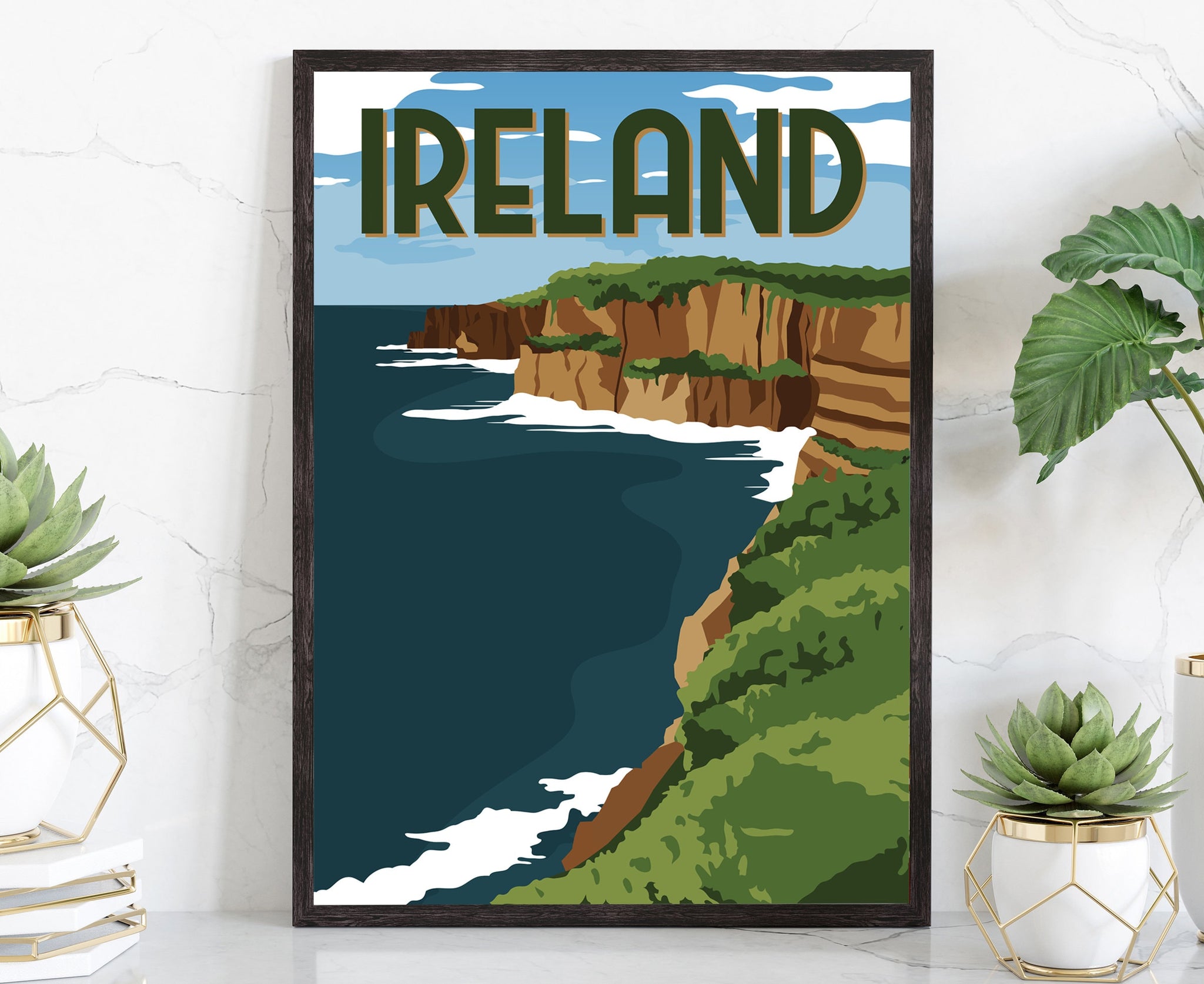 Ireland Vintage Rustic Poster Print