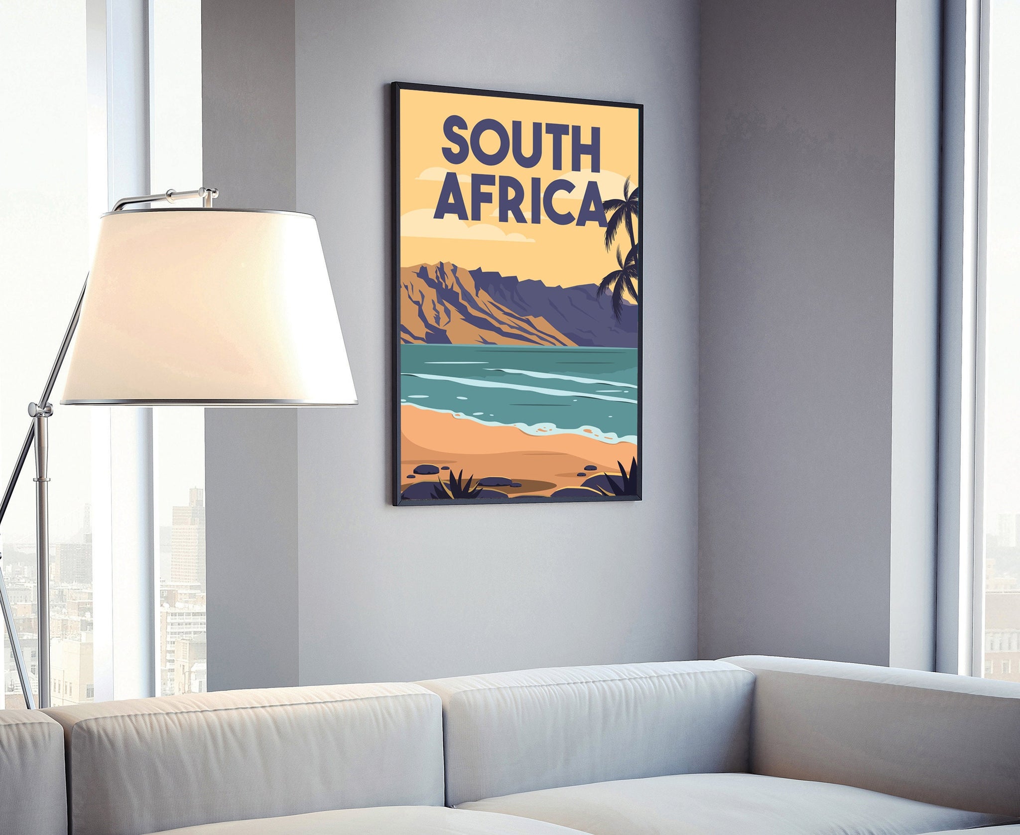 Retro Style Travel Poster, South Africa Vintage Rustic Poster Print, Home Wall Art, Office Wall Decoration, Posters, Country Map Poster