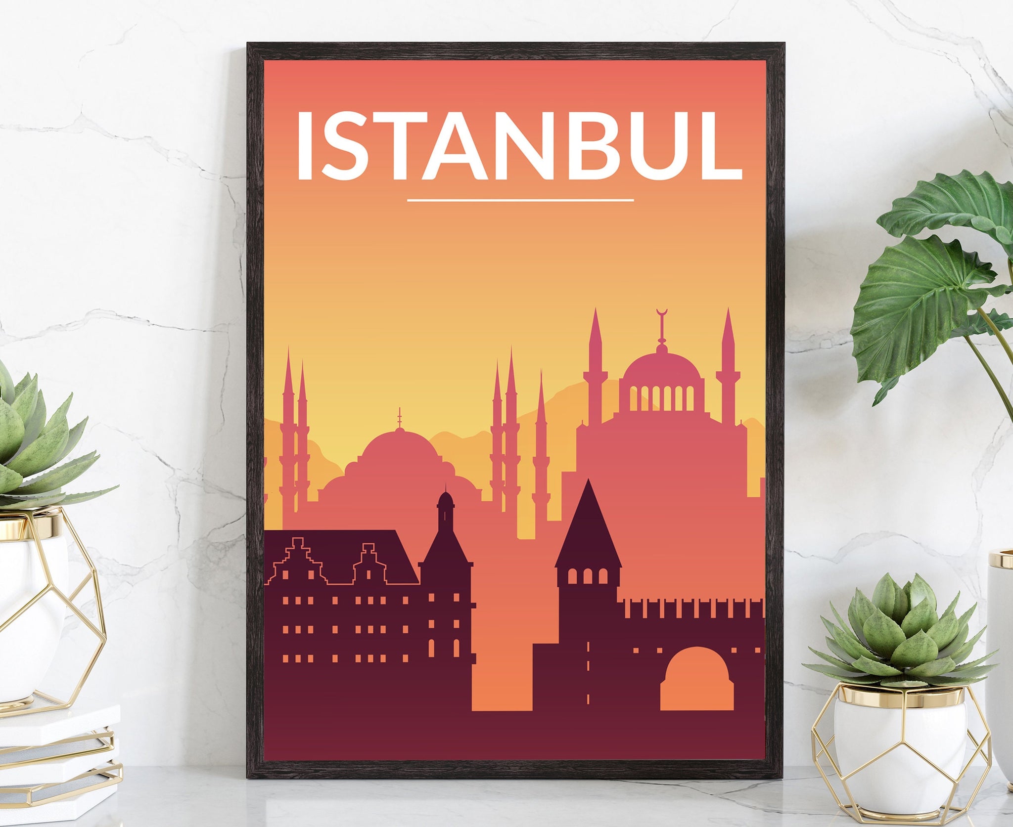 Retro Style Travel Poster, Turkey Istanbul Vintage Rustic Poster Print, Home Wall Art, Office Wall Decors, Poster, Istanbul State Map Poster