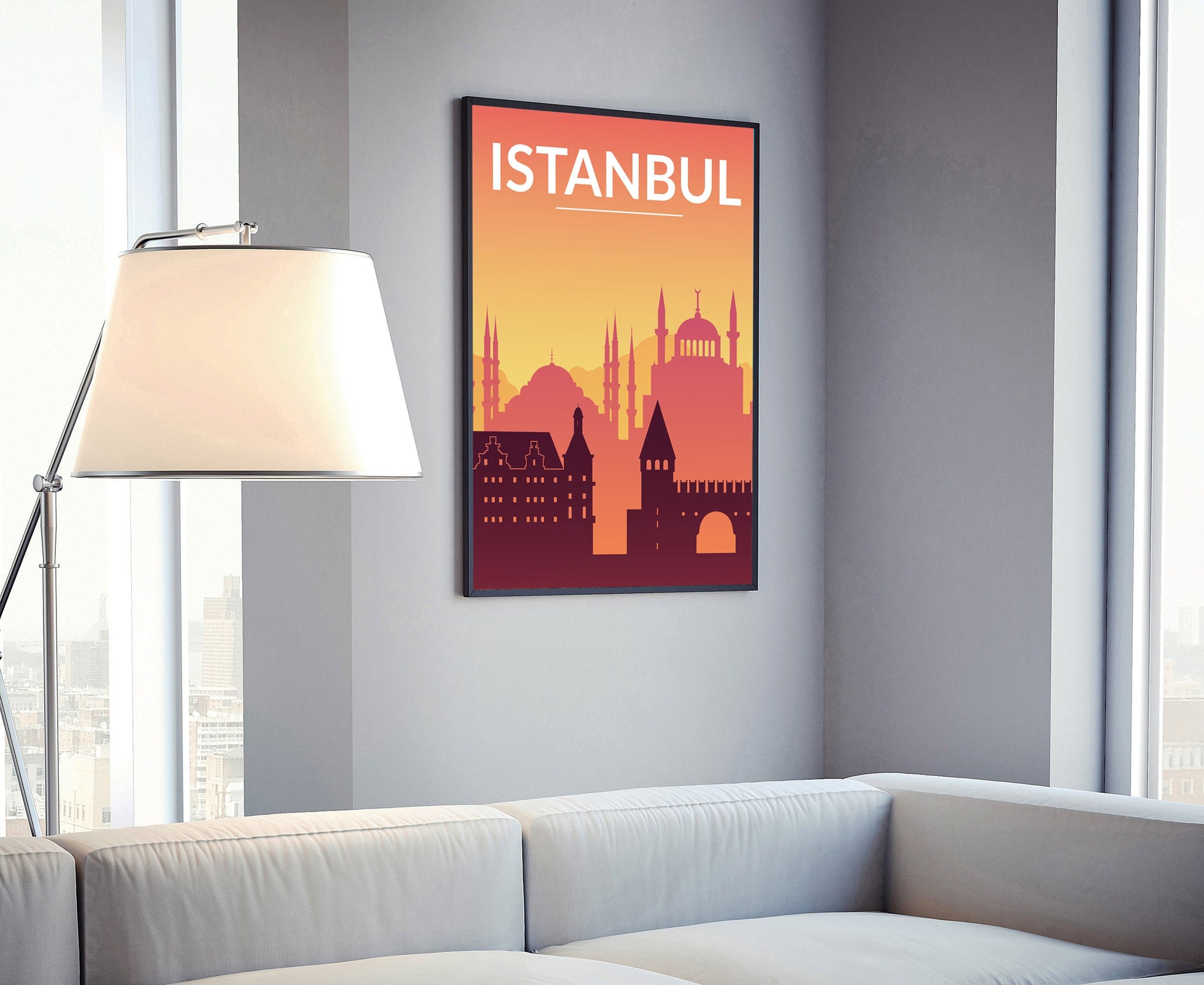 Retro Style Travel Poster, Turkey Istanbul Vintage Rustic Poster Print, Home Wall Art, Office Wall Decors, Poster, Istanbul State Map Poster