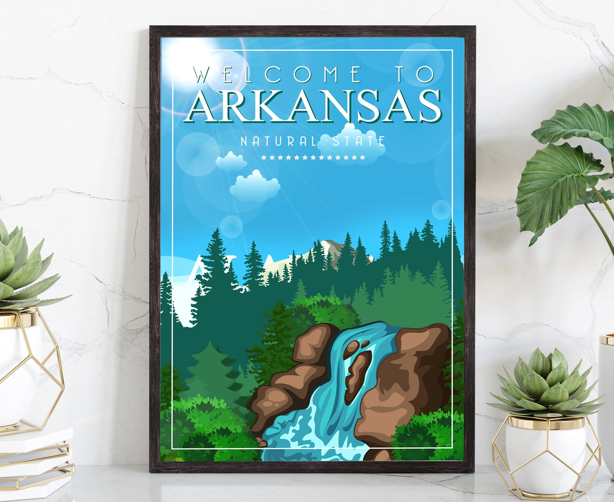 Arkansas Vintage Rustic Poster Print