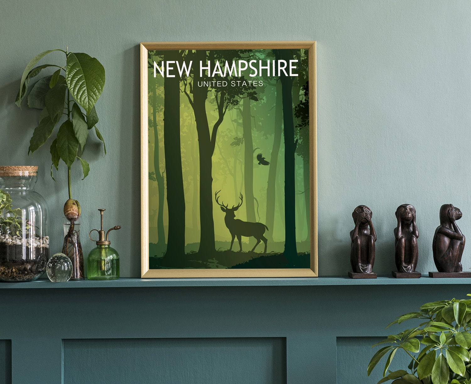 New Hampshire Vintage Rustic Poster Prints