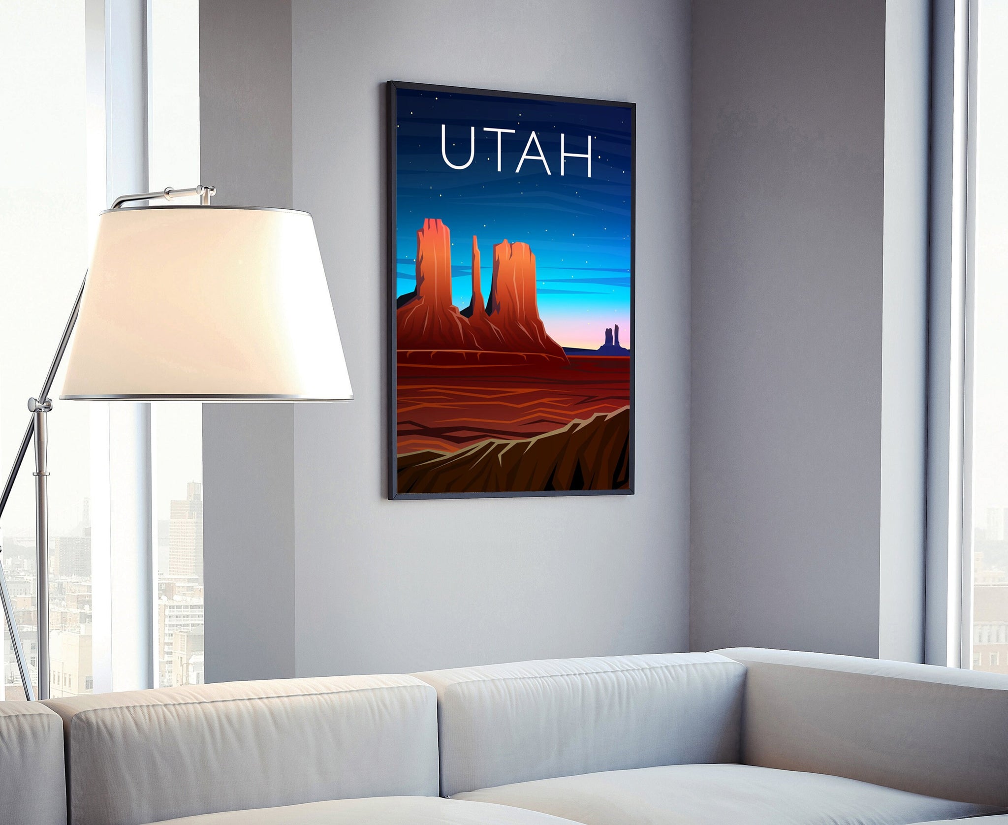 Retro Style Travel Poster, Utah Vintage Rustic Poster Print, Home Wall Art, Office Wall Decoration, Posters, Utah, State Map Poster