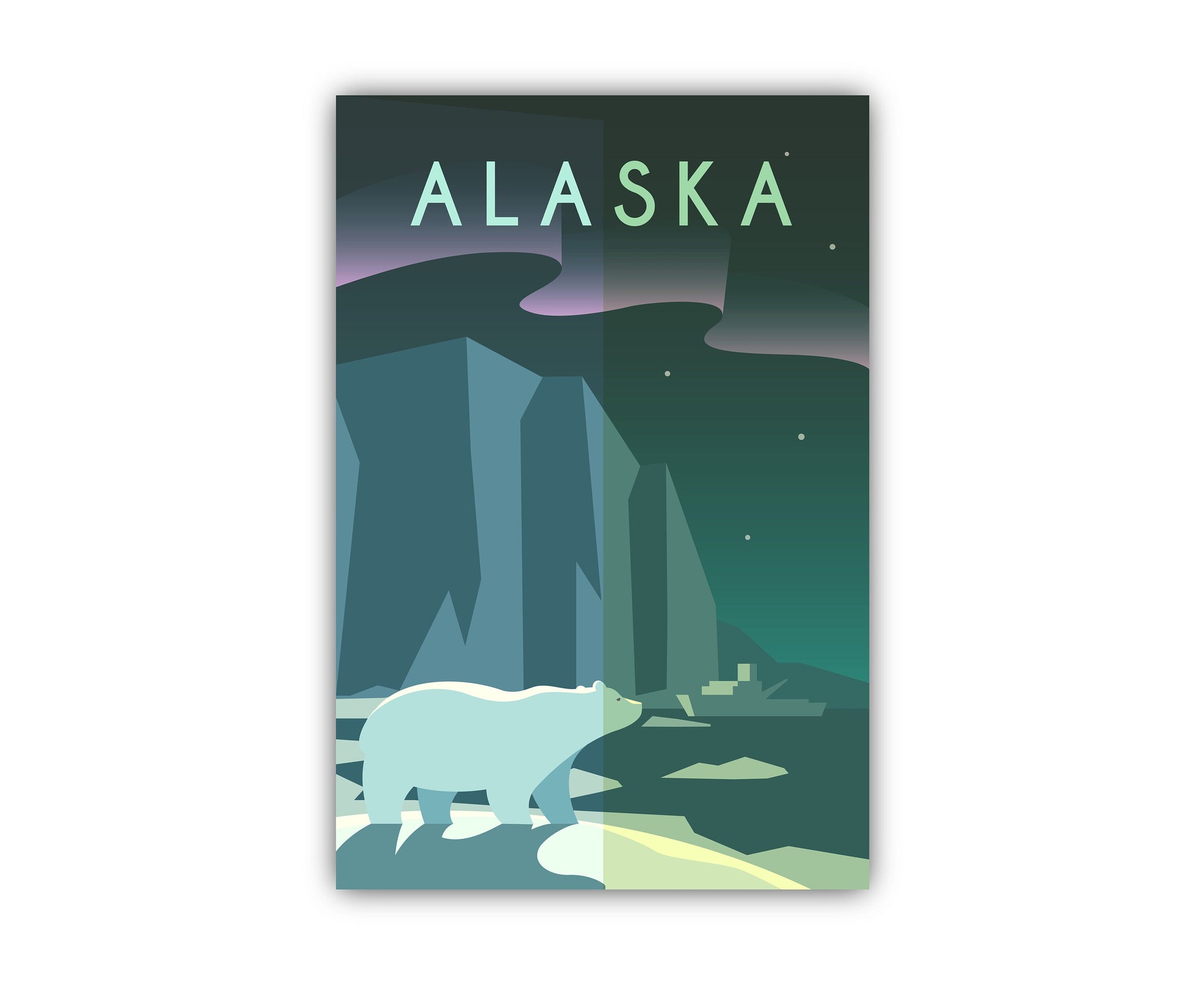 Retro Style Travel Poster, Alaska Vintage Rustic Poster Print, Home Wall Art, Office Wall Decors, Posters, California, City Travel Poster