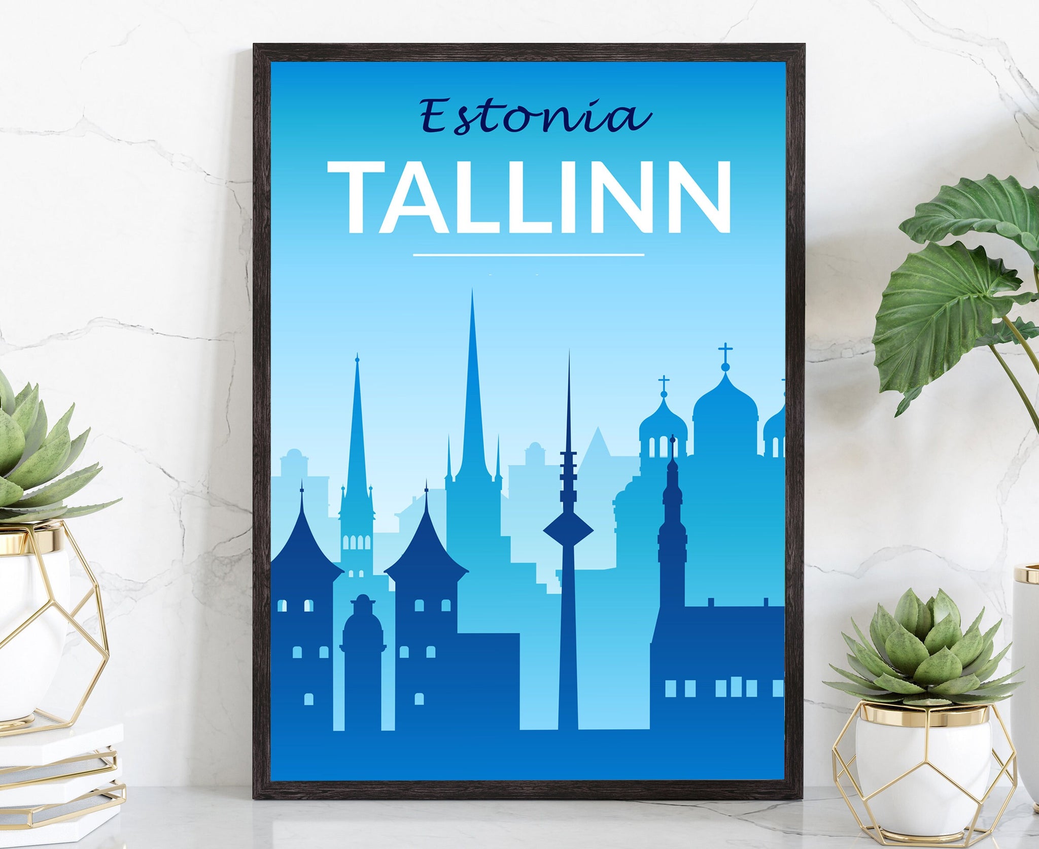 Retro Style Travel Poster, Estonia Vintage Rustic Poster Print, Home Wall Art, Office Wall Decors, Posters, Tallinn, City Map Poster Prints
