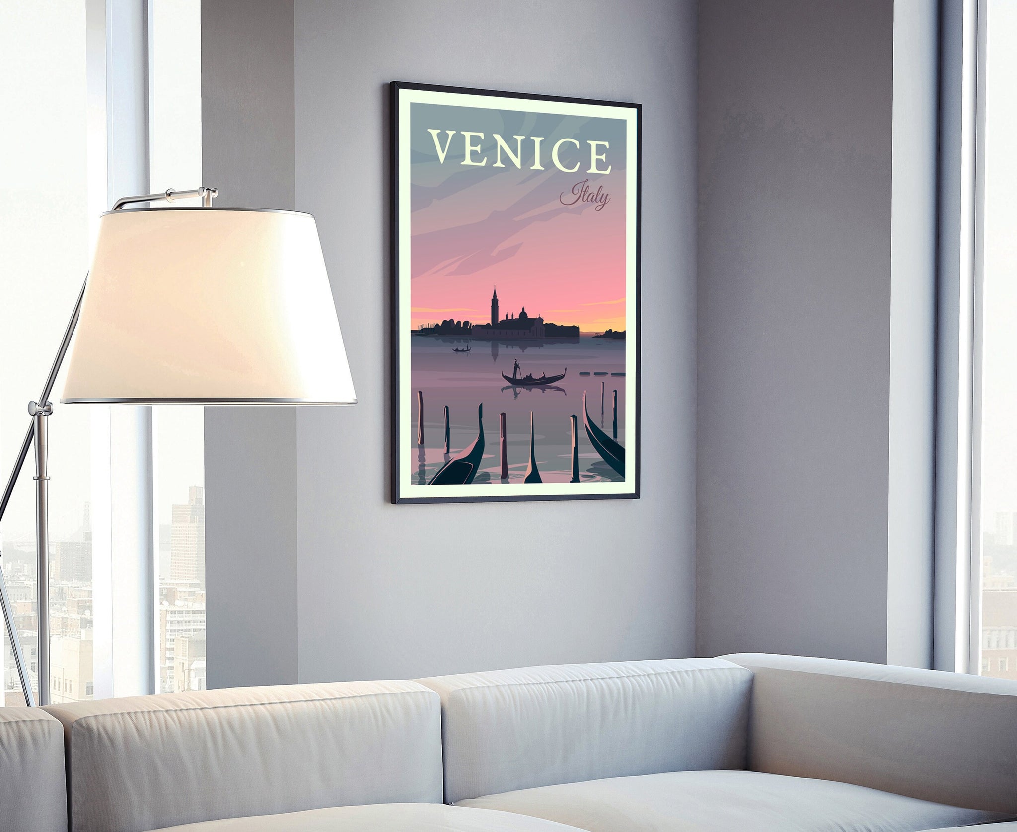 Retro Style Travel Poster, Italy Venice Vintage Rustic Poster Print, Home Wall Art, Office Wall Decors, Posters, Venice, State Map Poster