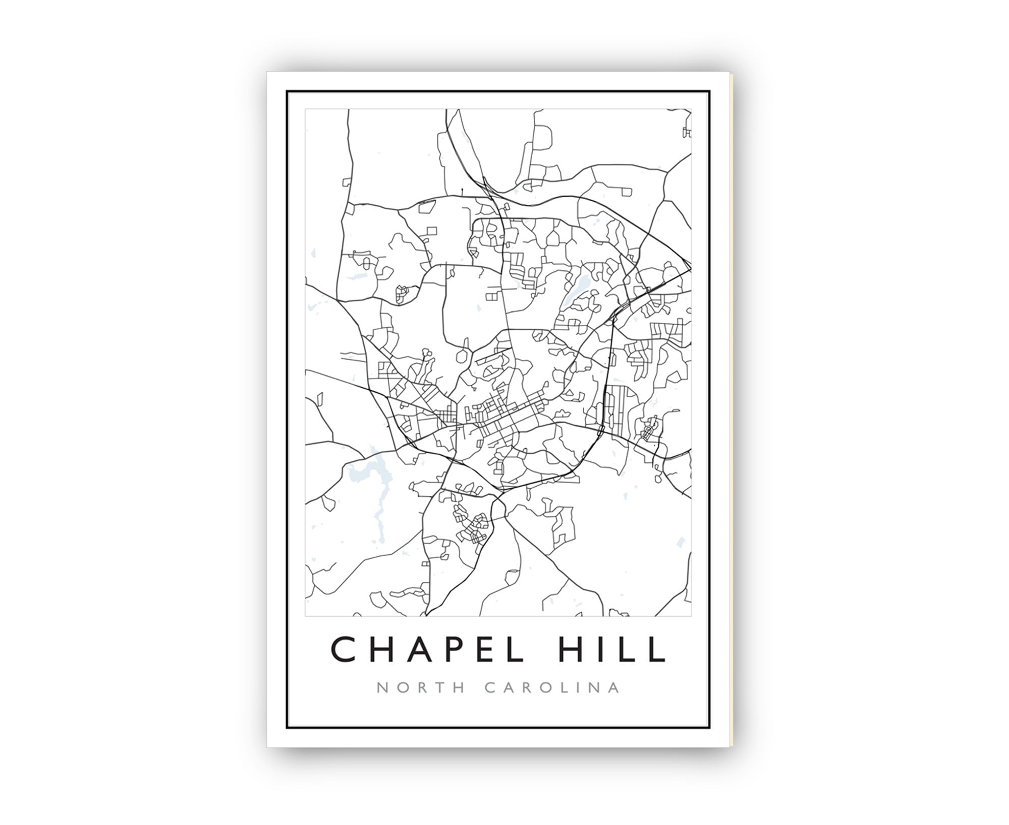 Chapel Hill City Map, Chapel Hill City Road Map Poster, Chapel Hill North Carolina City Street Map, Modern US City Map,Home Ofice Art Decor,