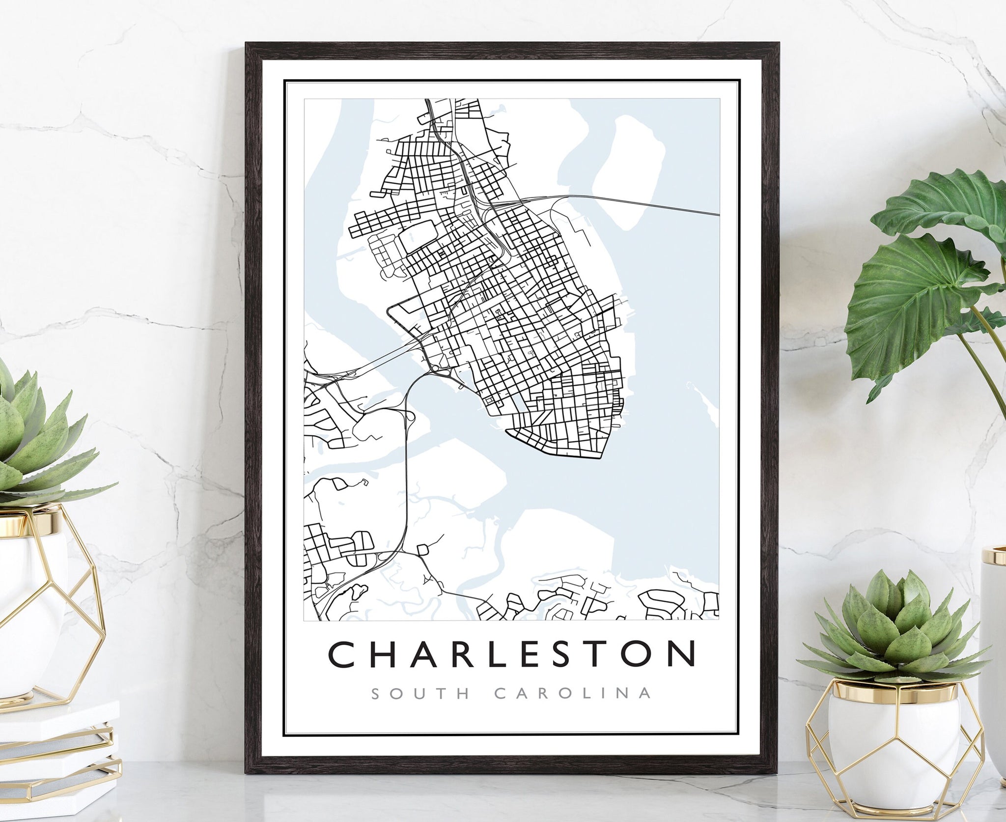 Charleston City Map, States Road Map Poster, Charleston South Carolina Poster, City Street Map, Minimalist Map Poster, Home Office Wall Art