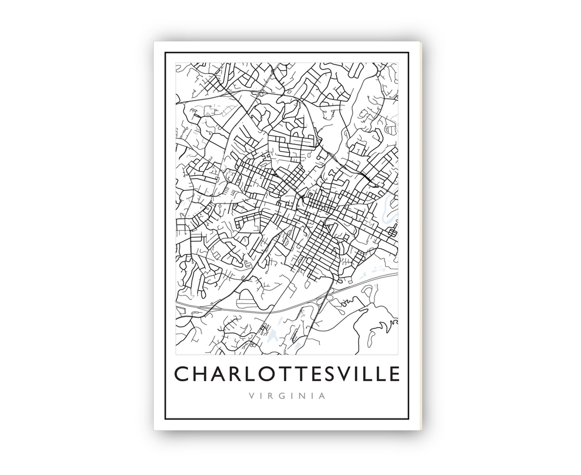 Charlottesville Virginia City Street Map