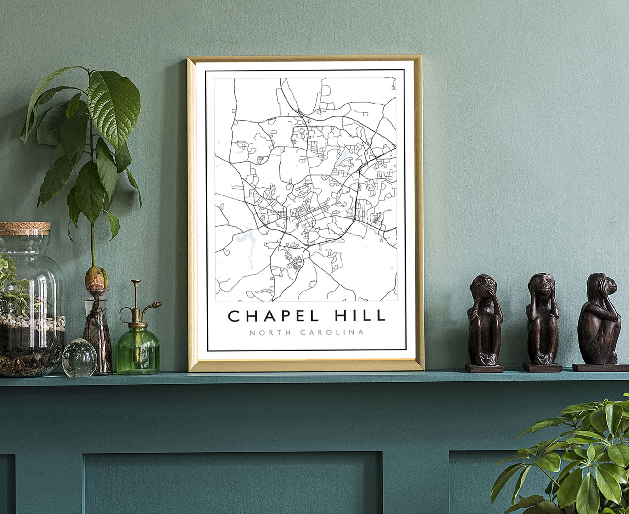 Chapel Hill City Map, Chapel Hill City Road Map Poster, Chapel Hill North Carolina City Street Map, Modern US City Map,Home Ofice Art Decor,