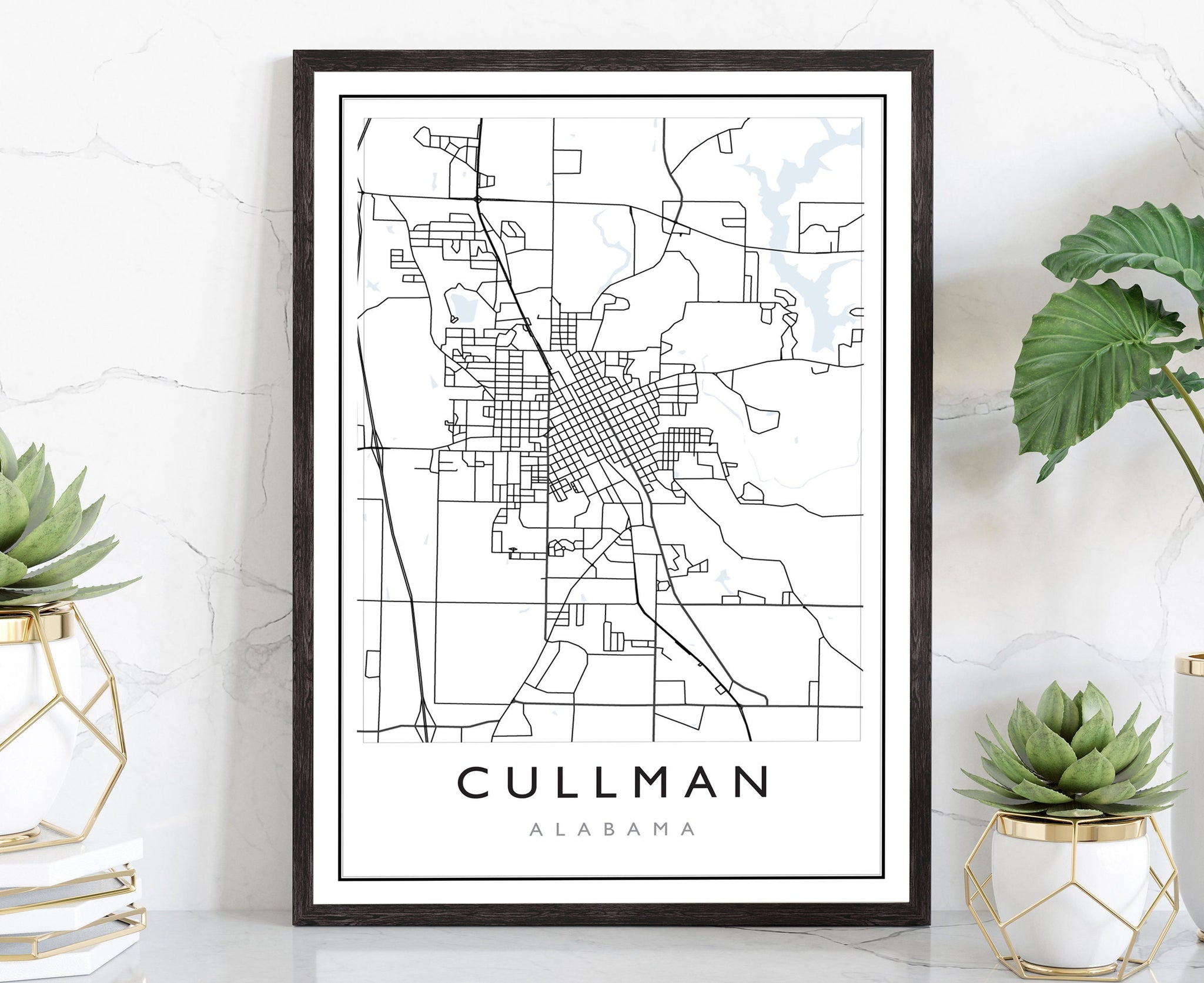 Cullman Alabama City Map, Alabama City Road Map Poster, City Street Map Print, Modern US City Map, Home Art Decor, Office Wall Art Print