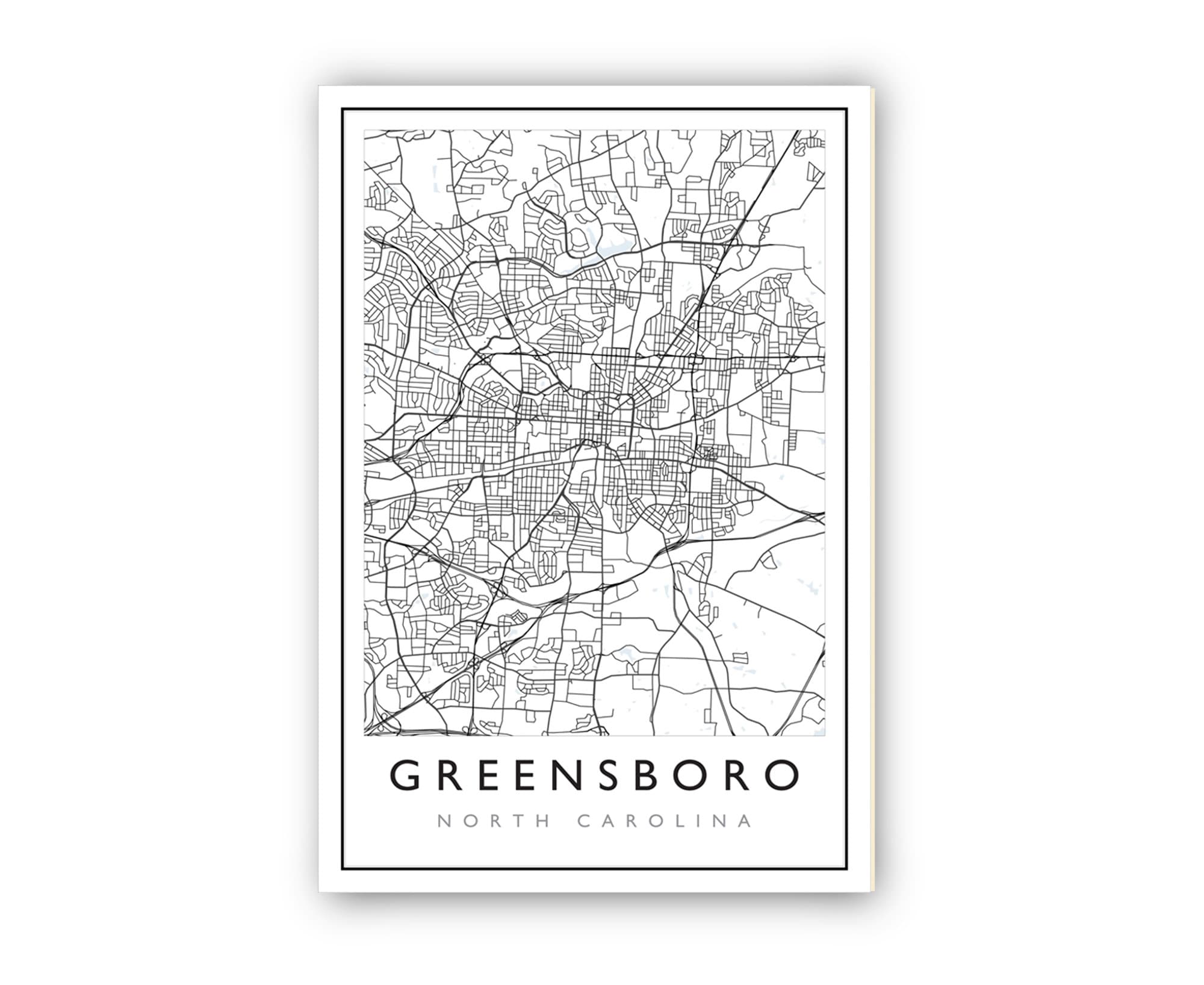 Greensboro North Carolina City Map