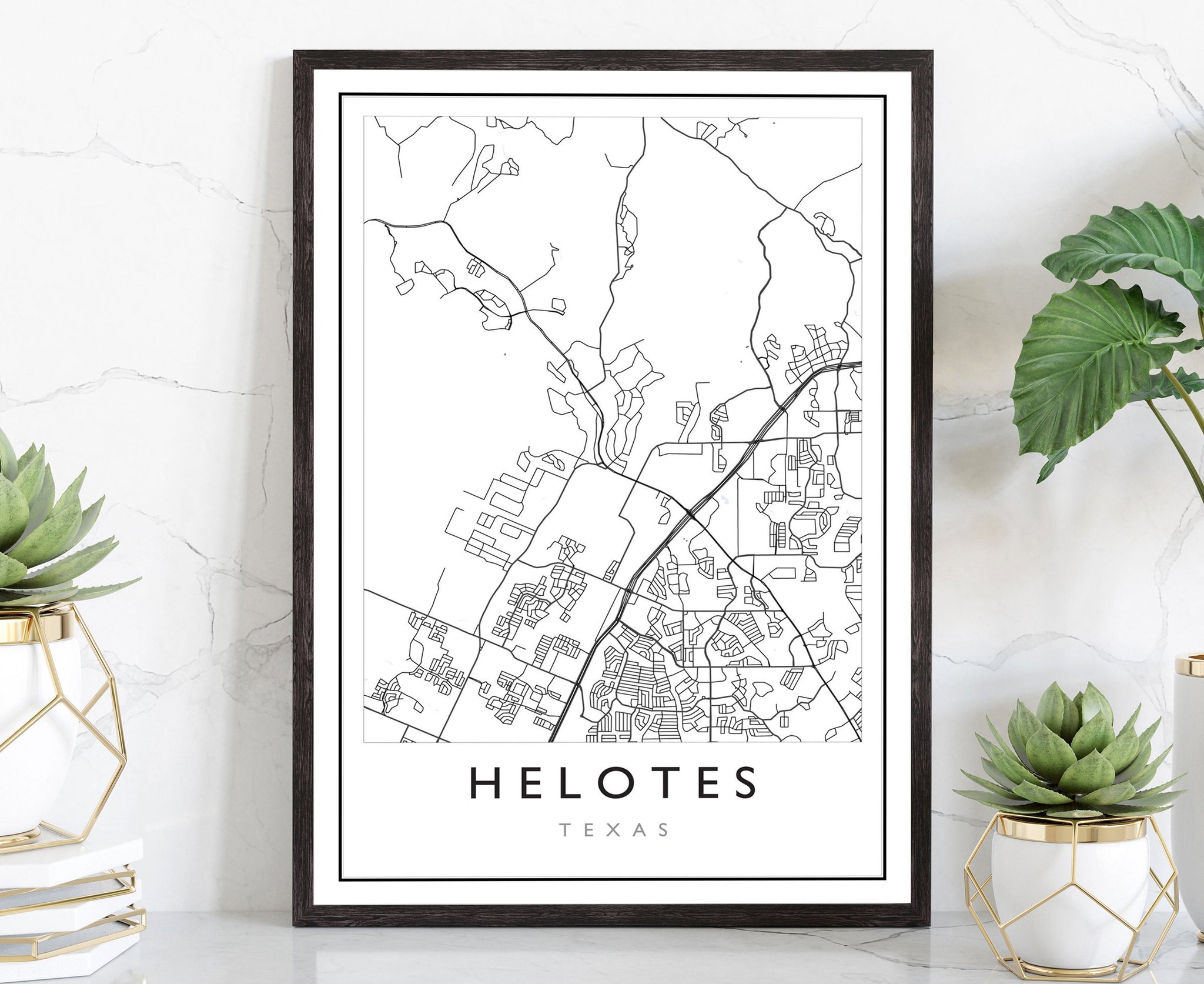 Helotes Texas City Map, Helotes Texas City Road Map Poster, City Street Map Print, US City Modern City Map, Home Wall Decor, Office Wall Art