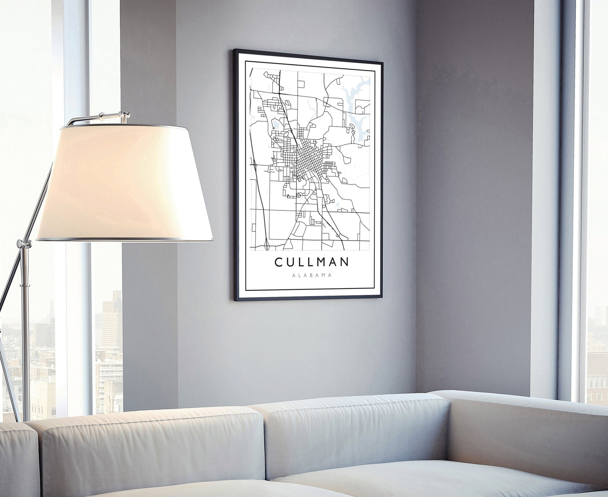 Cullman Alabama City Map, Alabama City Road Map Poster, City Street Map Print, Modern US City Map, Home Art Decor, Office Wall Art Print