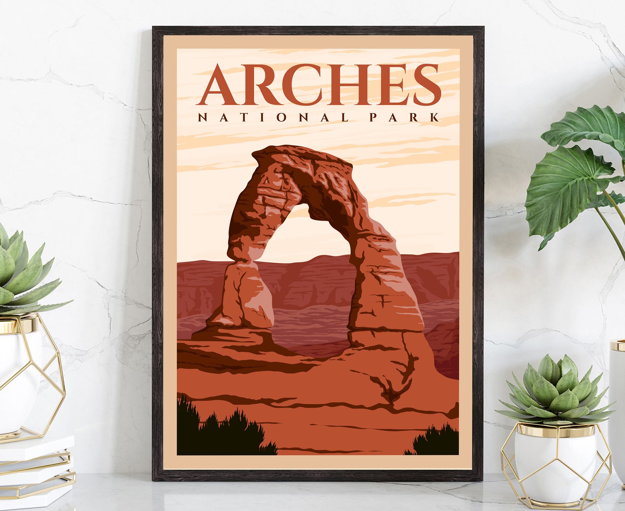 Arches National Park, Travel Poster Print, Utah National Park, Arches Retro Travel Poster, National park in Grand County Utah, Birthday Gift
